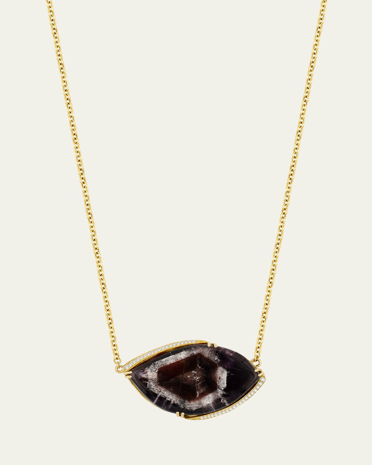 Lucky Eyes Amethyst and Diamond Pendant Necklace