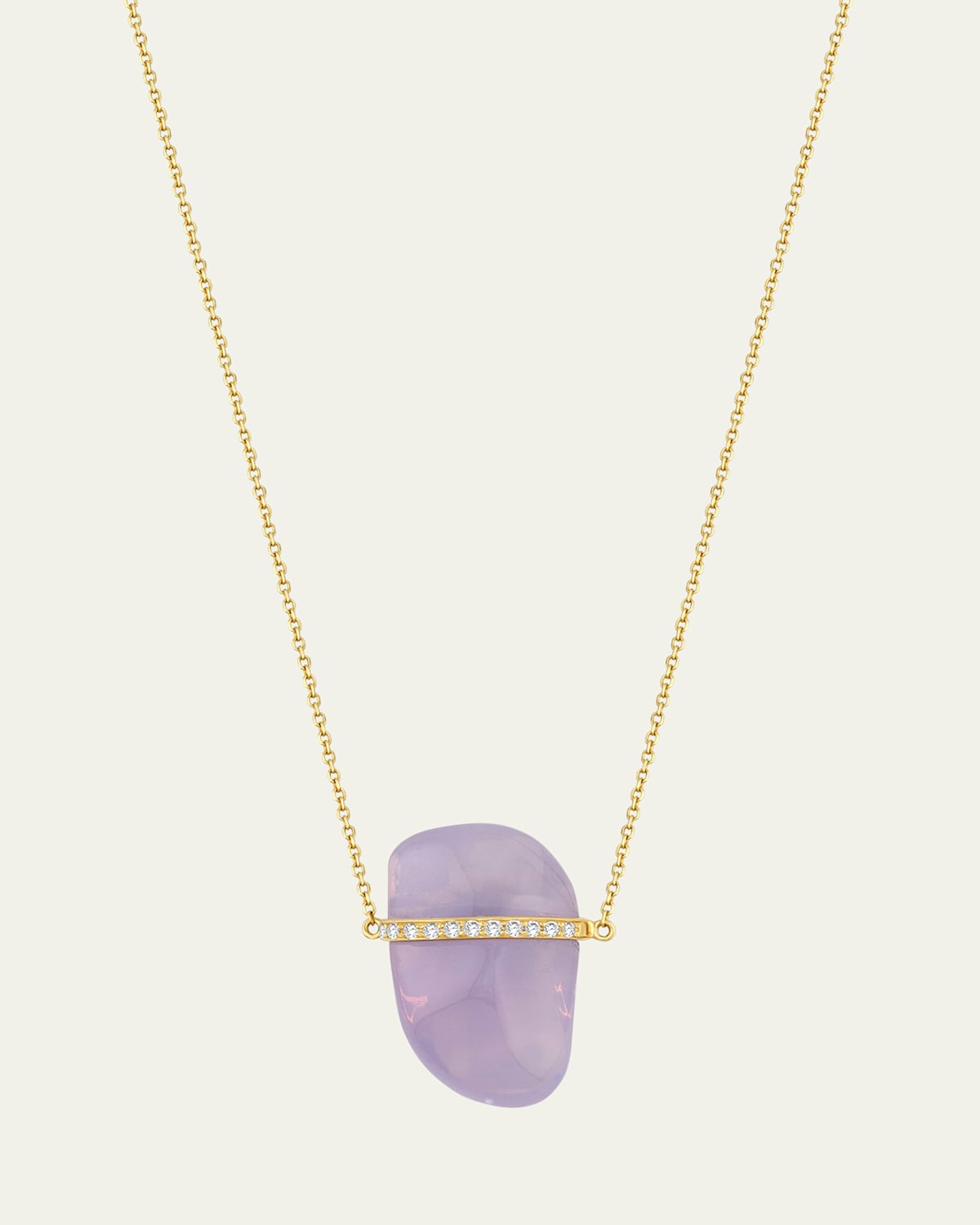 Lavender Moonstone Diamond Bar Necklace