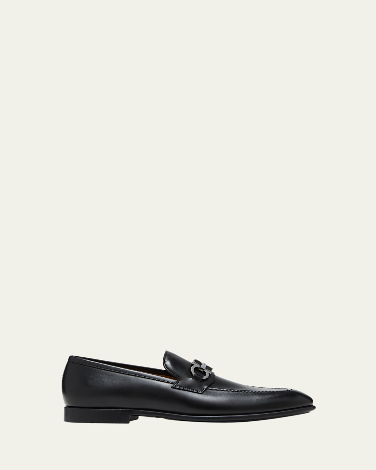 Ferragamo Men's Foster Gancini Bit Loafers In Black