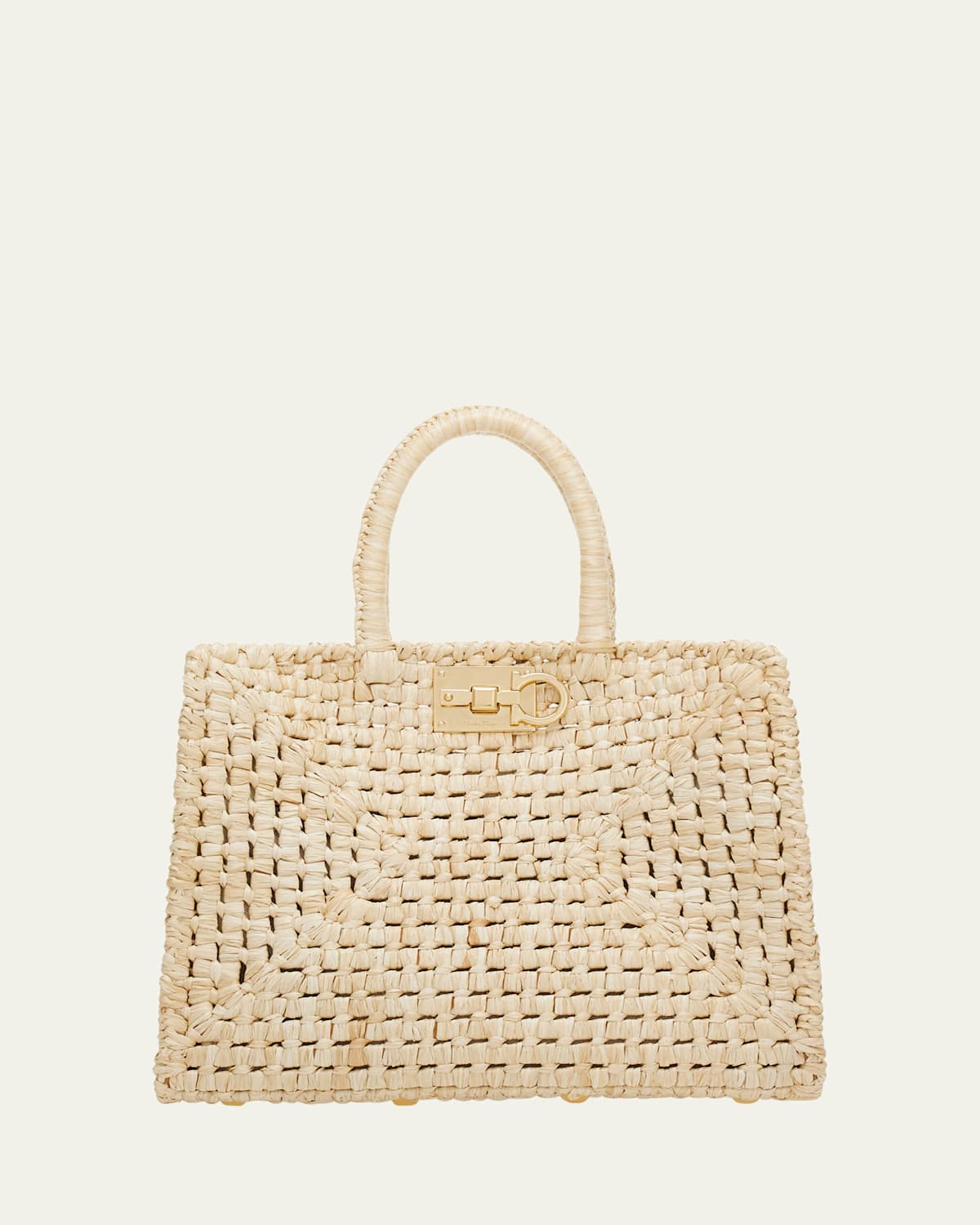 The Studio Raffia Basket Top-Handle Bag
