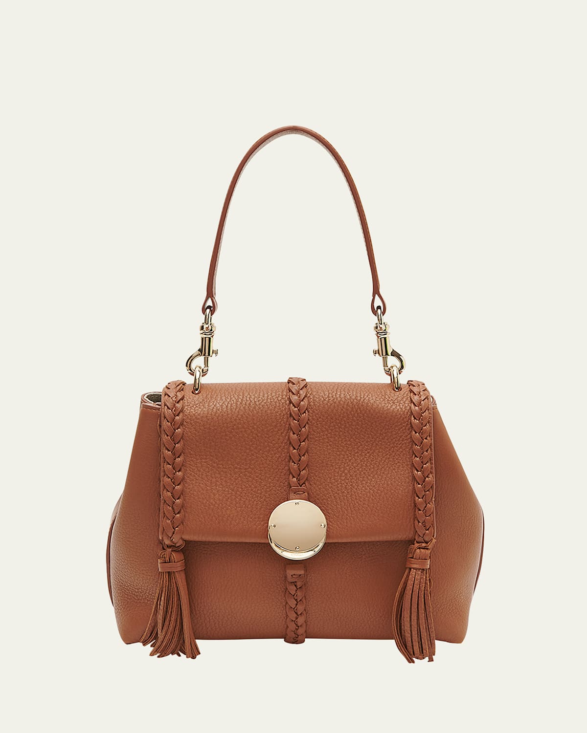 Chloé Penelope Small Leather Shoulder Bag In Caramel