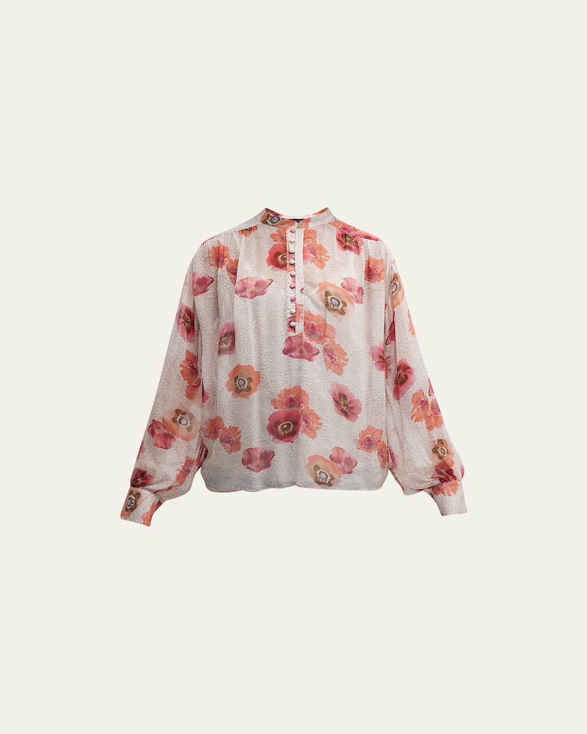 Rag & Bone Carla Floral Long-sleeve Blouse In Ivory Floral