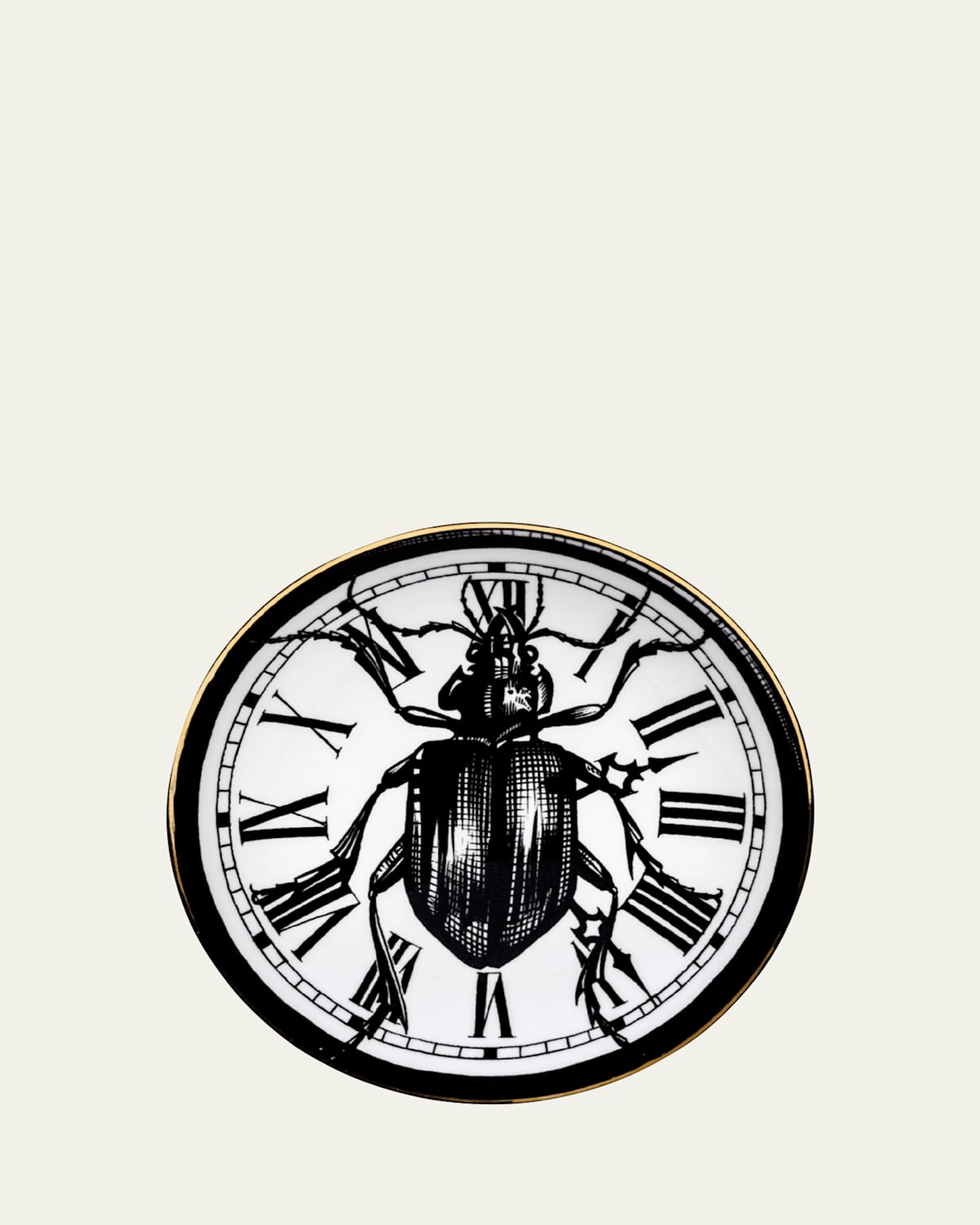 Rory Dobner Beetle Clock Salad Dessert Plate In Black  White