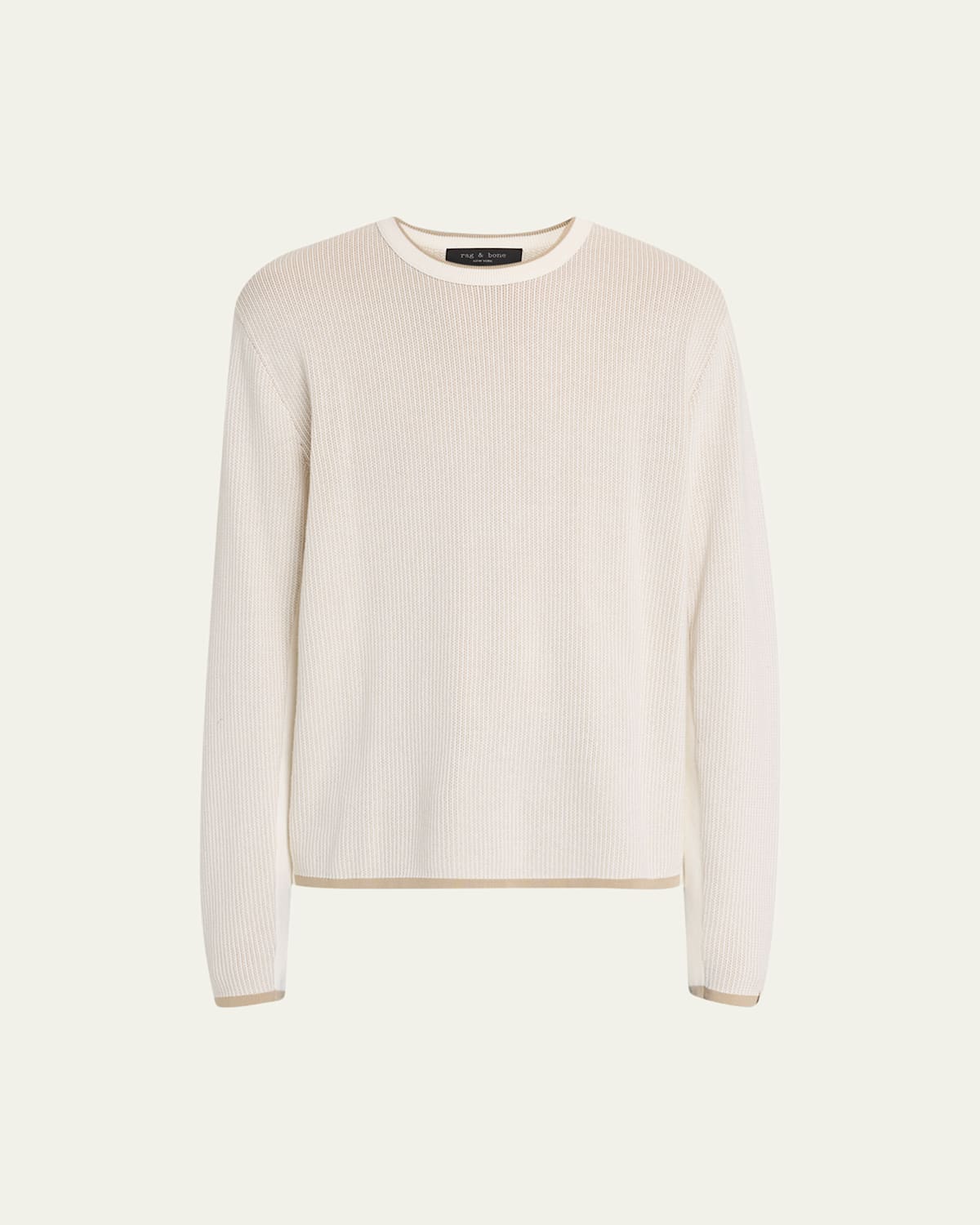 Rag & Bone Men's Harvey Two-tone Knit T-shirt In Ivory