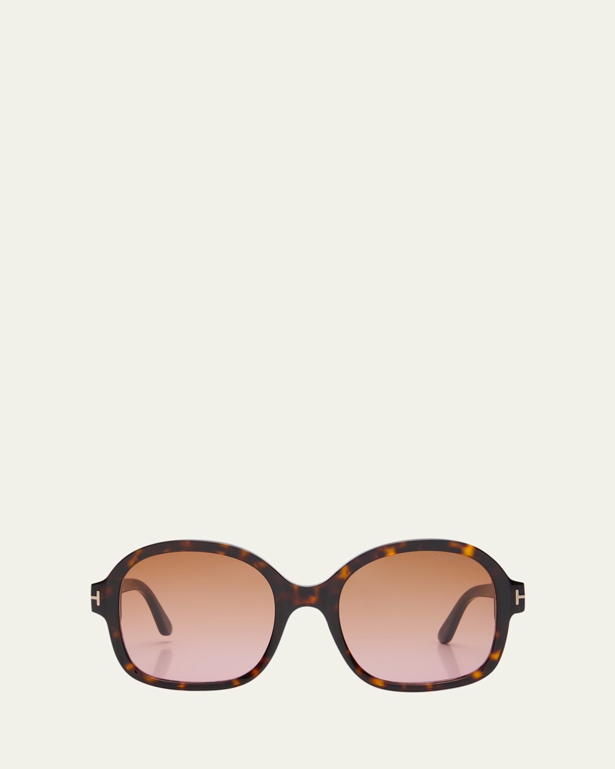 Tom Ford Round Havana Acetate Sunglasses In Brown