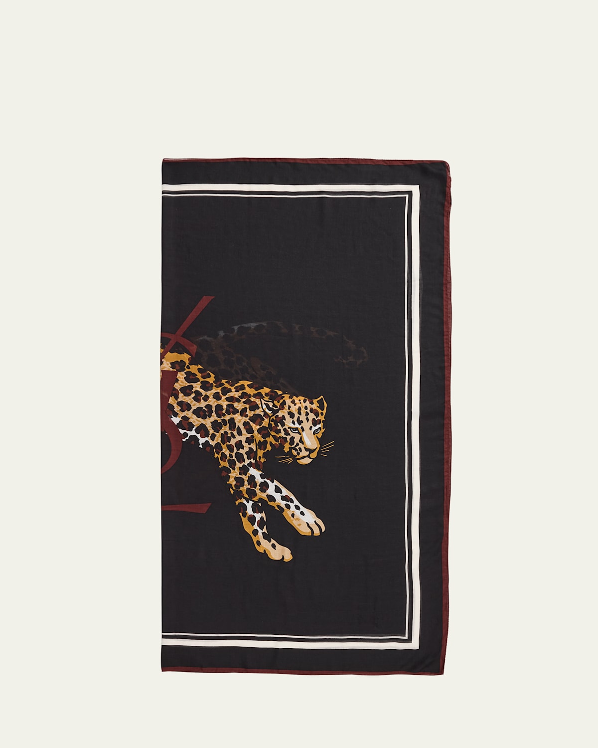 Leopard Cashmere-Blend Square Scarf