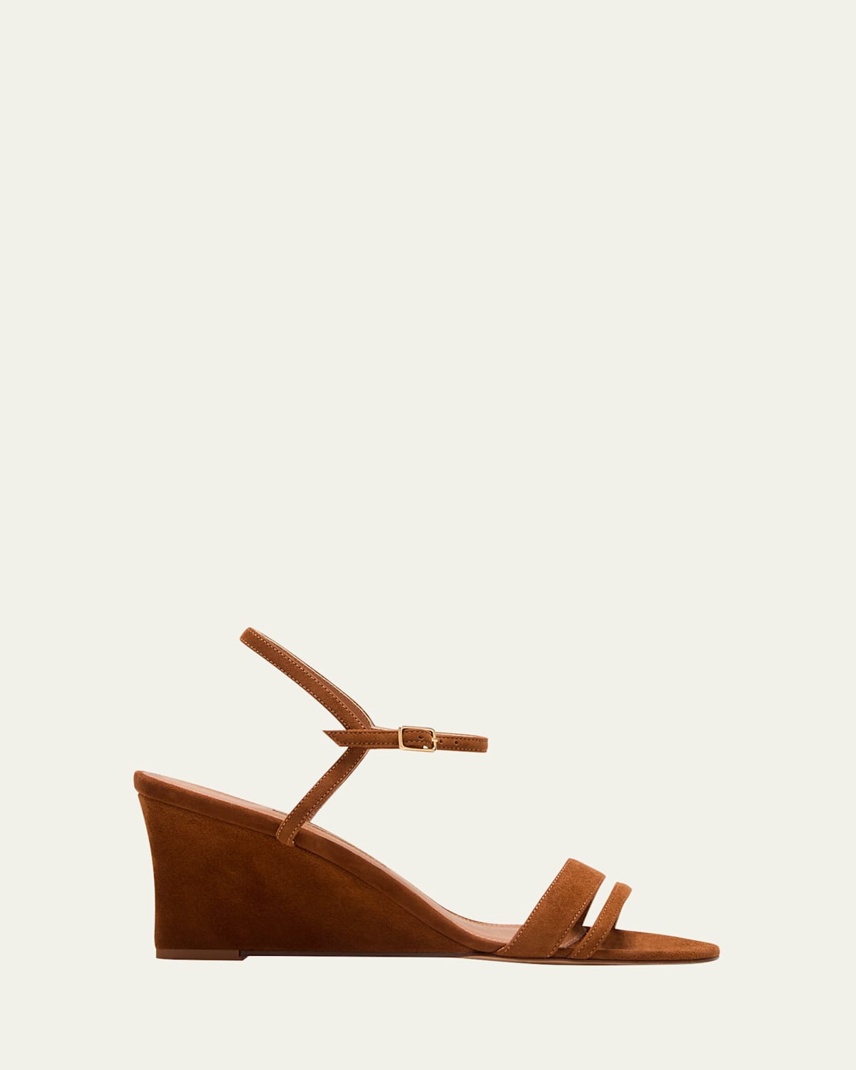 Suede and Leather Wedge Sandals