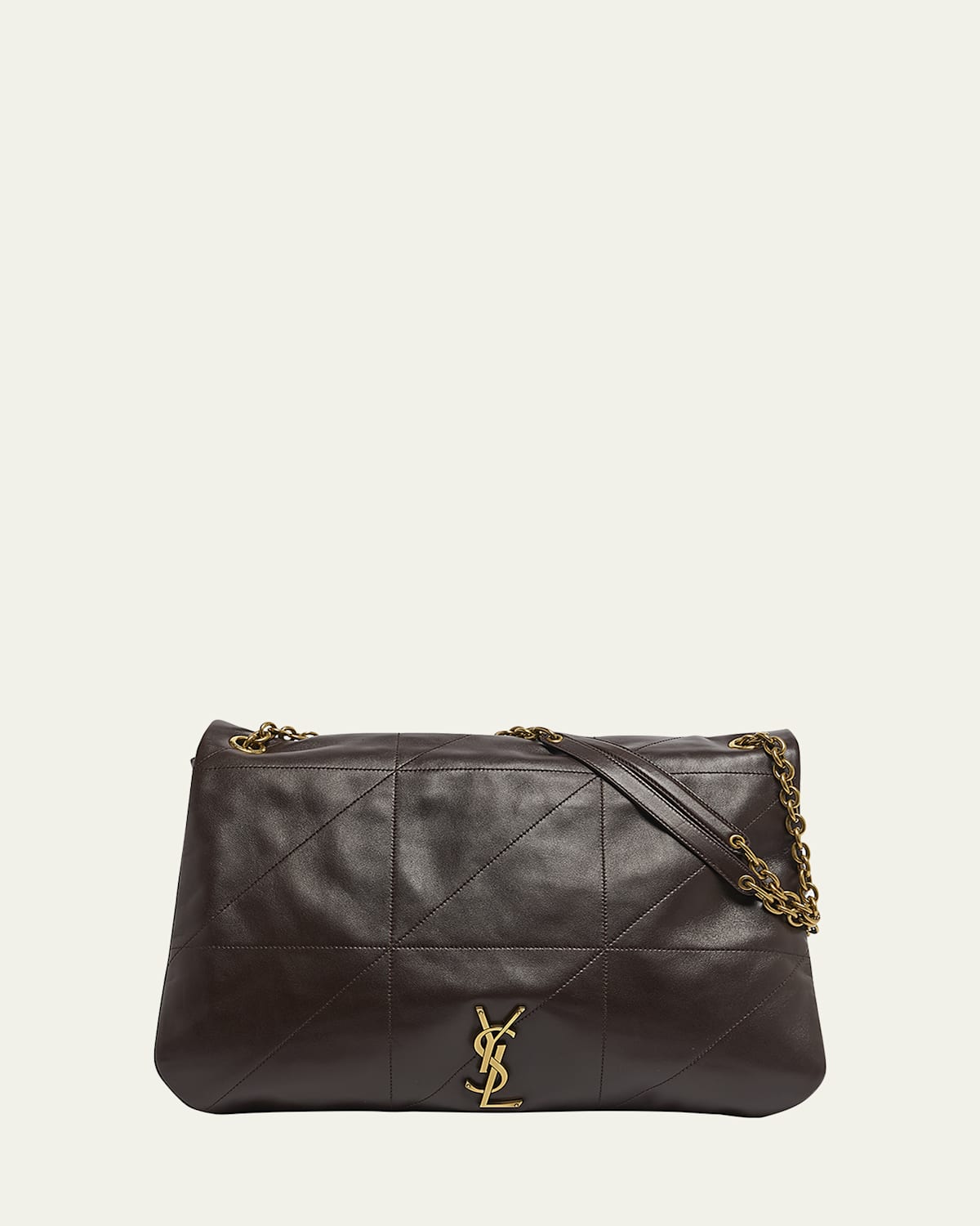 Saint Laurent Jamie 4.3 Maxi Ysl Shoulder Bag In Smooth Leather In Dark Sweet Chocolate