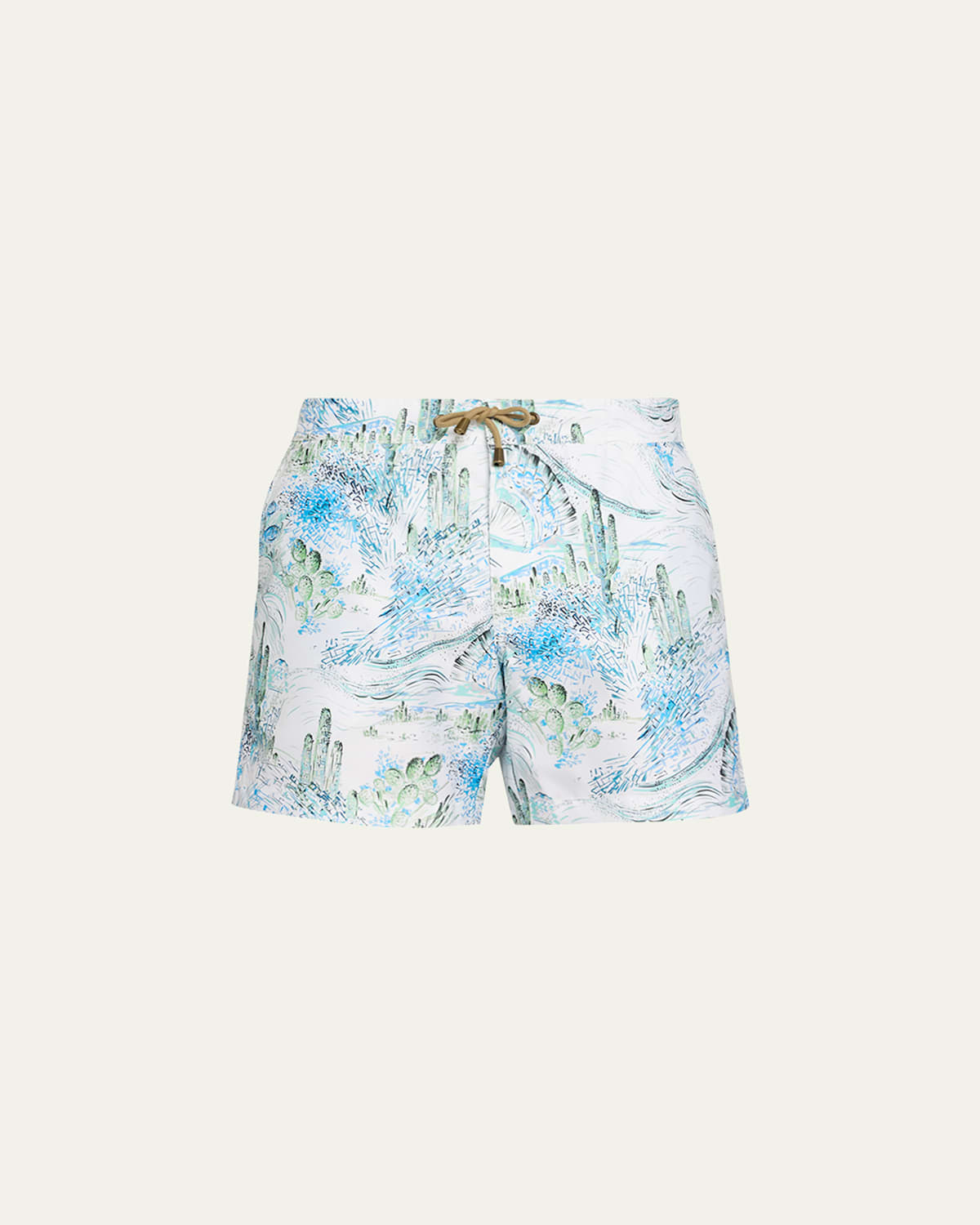 Men's Cactus Fan-Print Swim Shorts