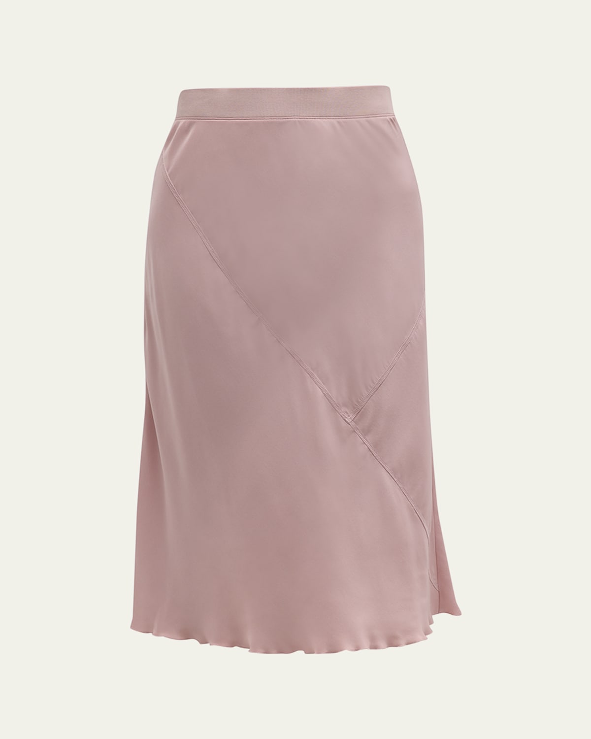 Bias-Cut Midi Silk Skirt