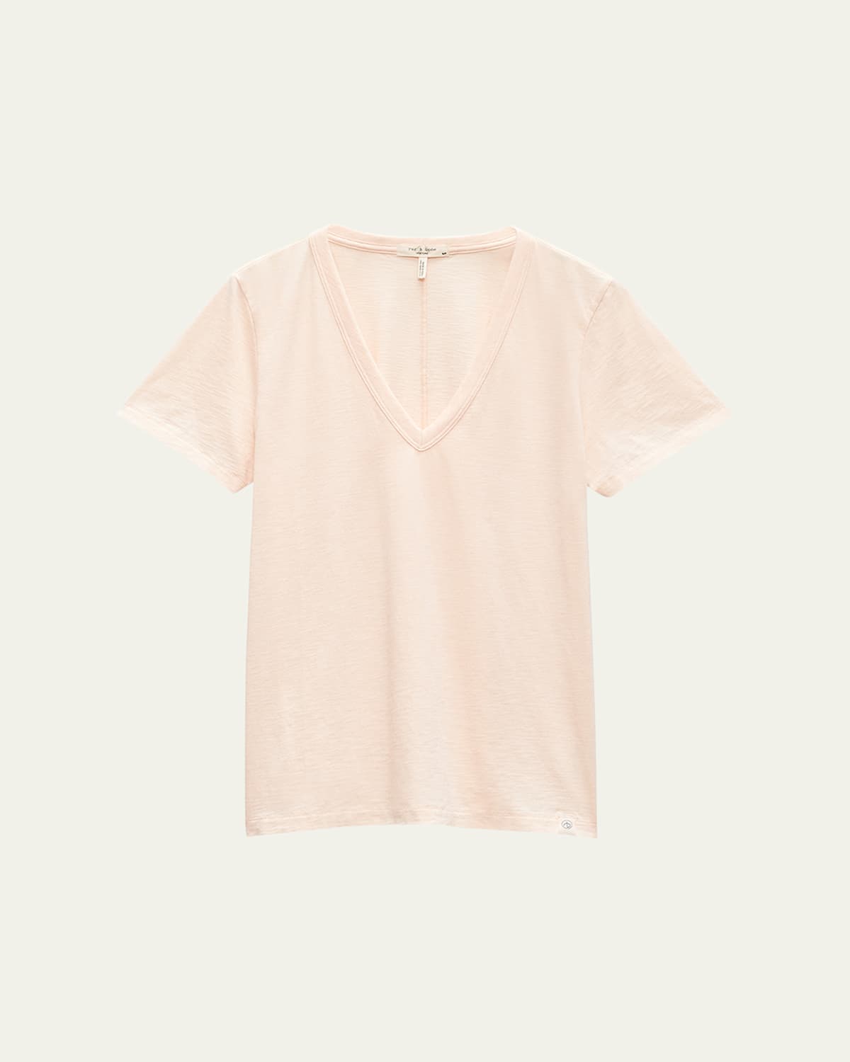 Rag & Bone The Vee Slub Cotton T-shirt In Peach