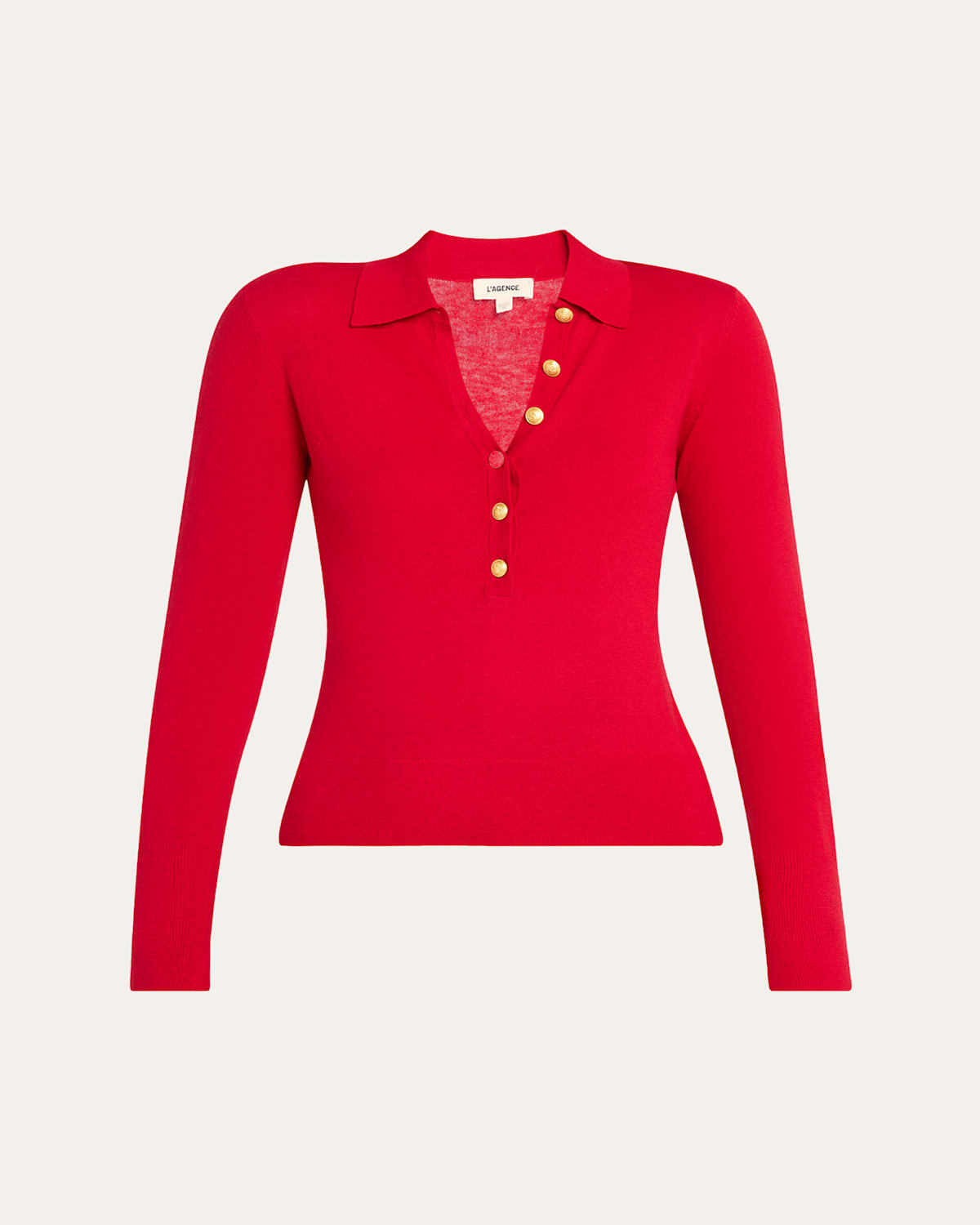 L'agence Sterling Collared Sweater In Red