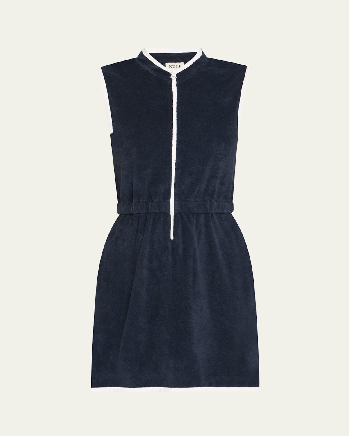 KULE THE TERRY COTTON-BLEND ZIP-FRONT MINI DRESS 