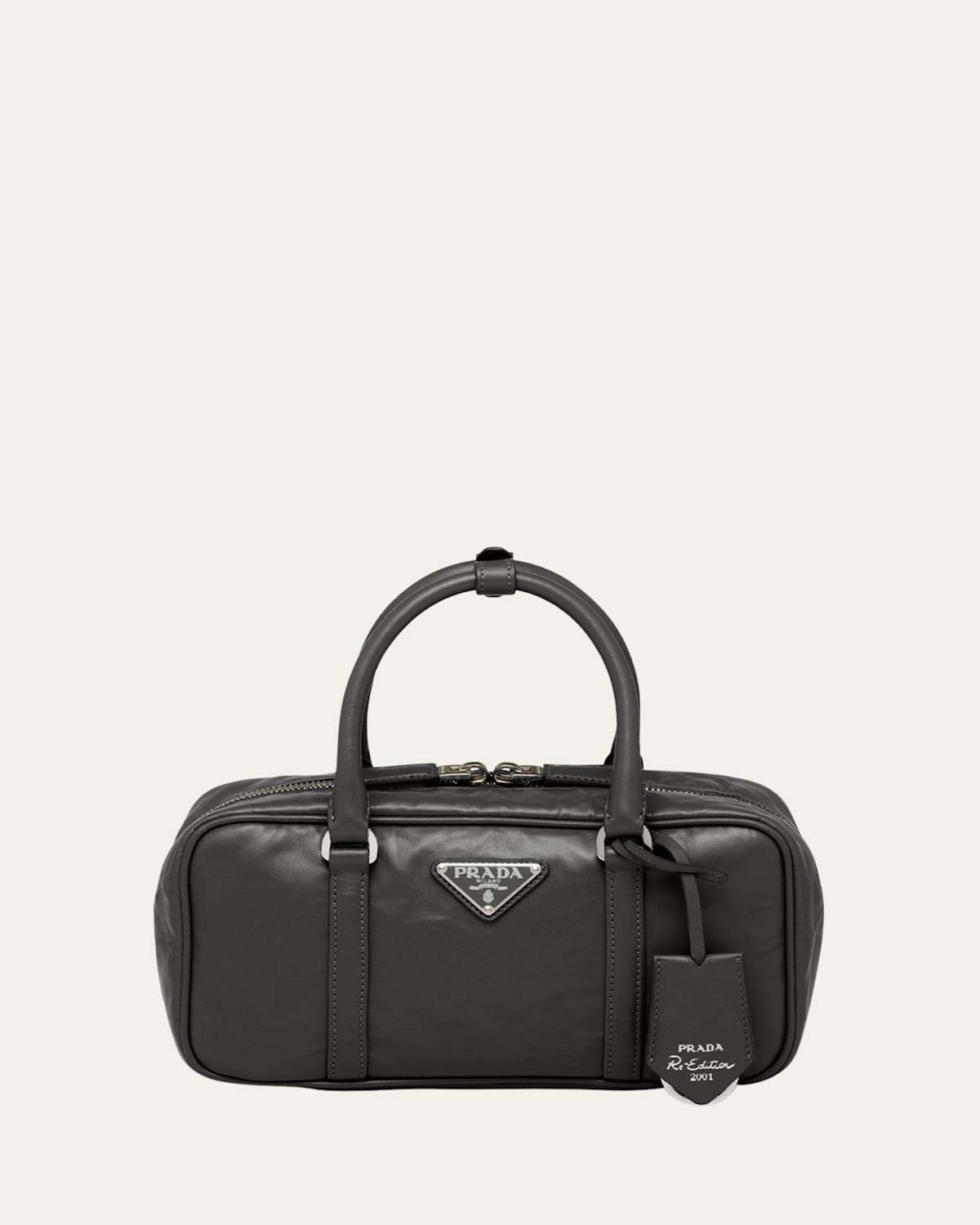 Prada Napa Leather Top-handle Bag In F0002 Nero