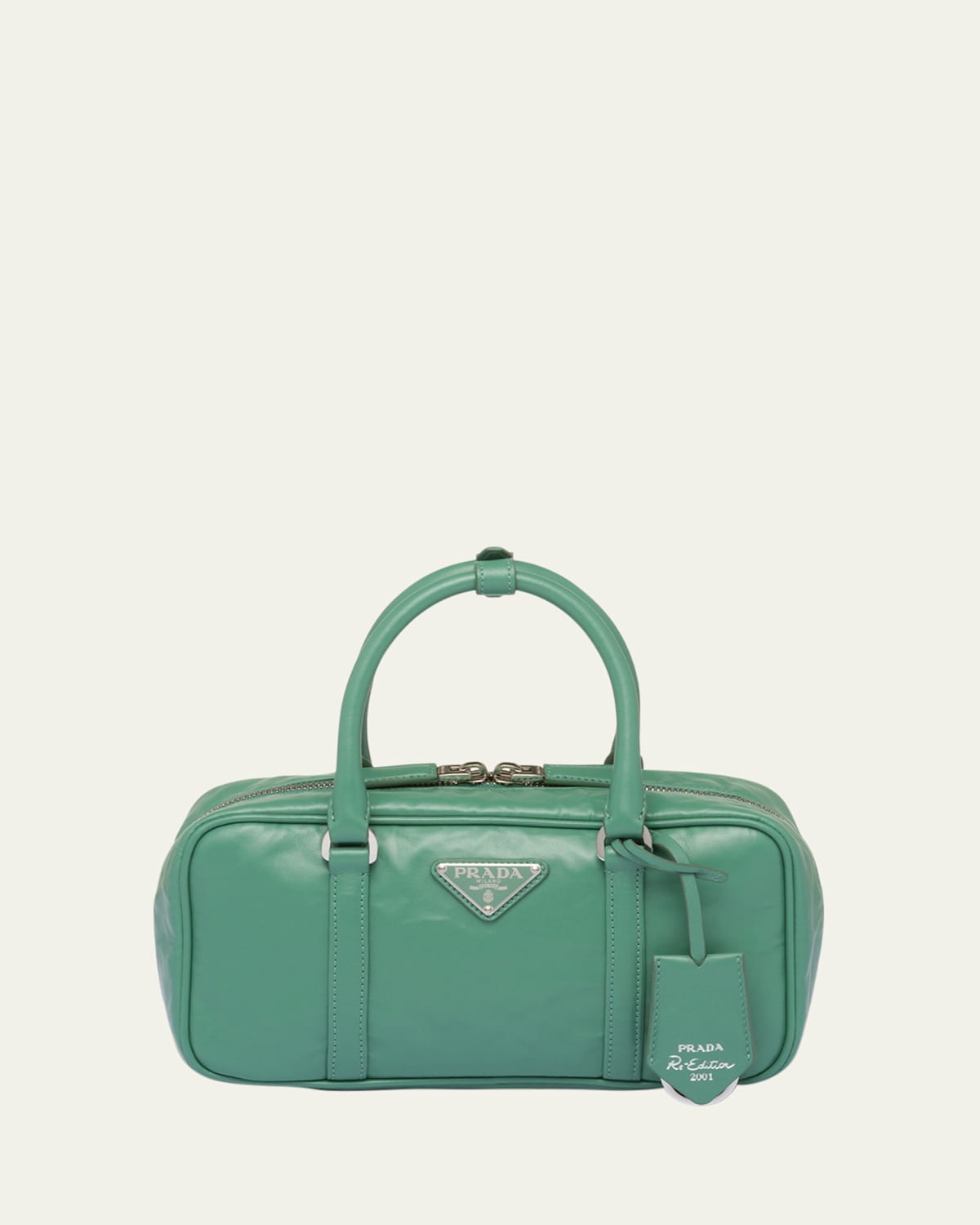 Prada Napa Leather Top-handle Bag In F0092 Salvia