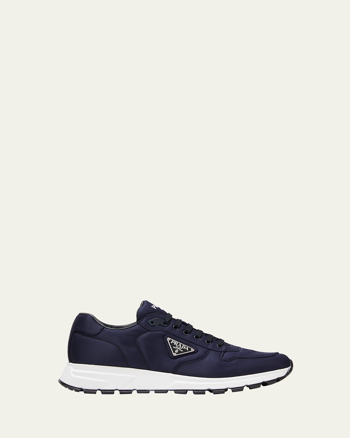 Men's Prax Triangle Logo Nylon Low-Top Sneakers