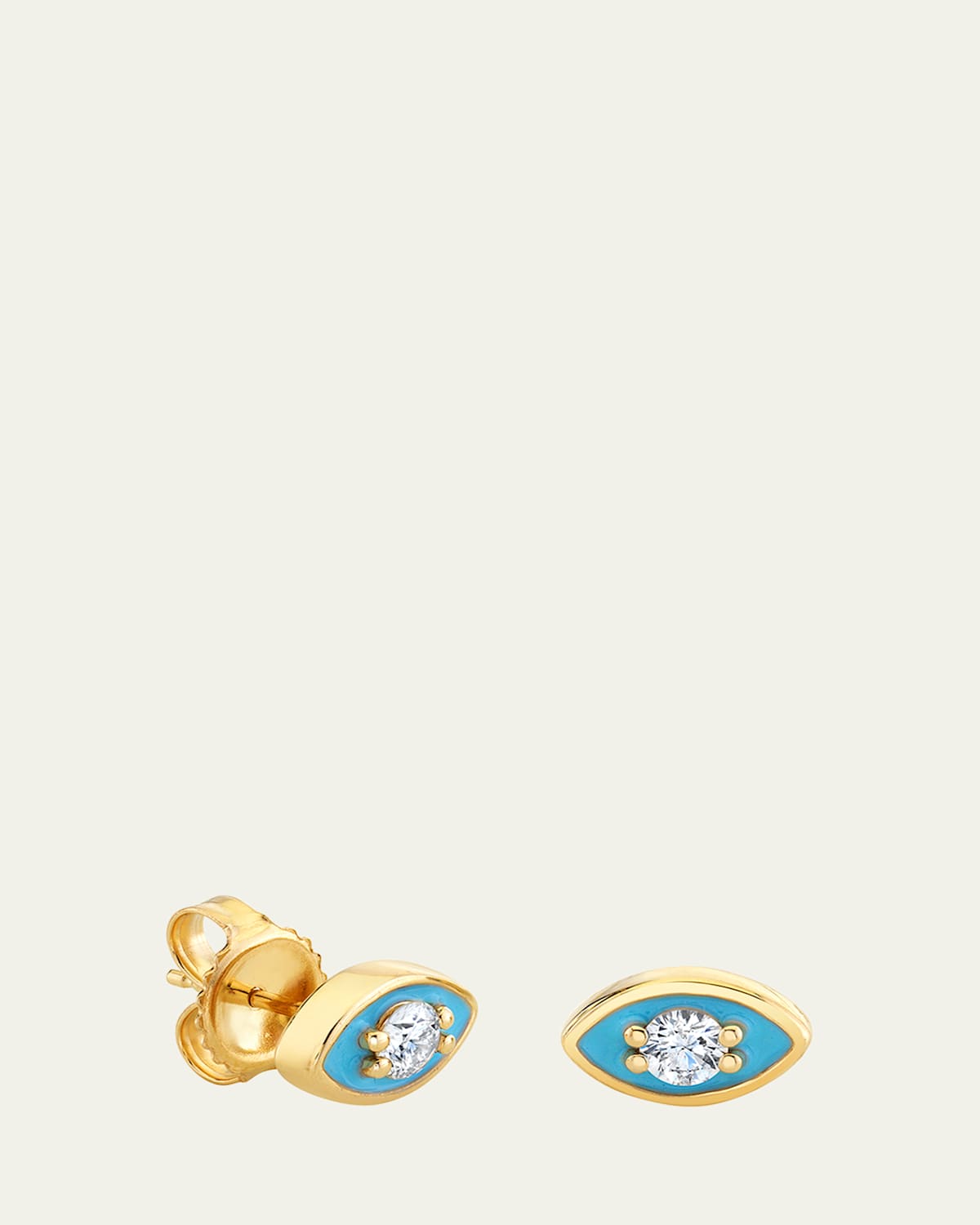 Sydney Evan 14K Yellow Gold Large Enamel Marquise Evil Eye Stud Single Earring