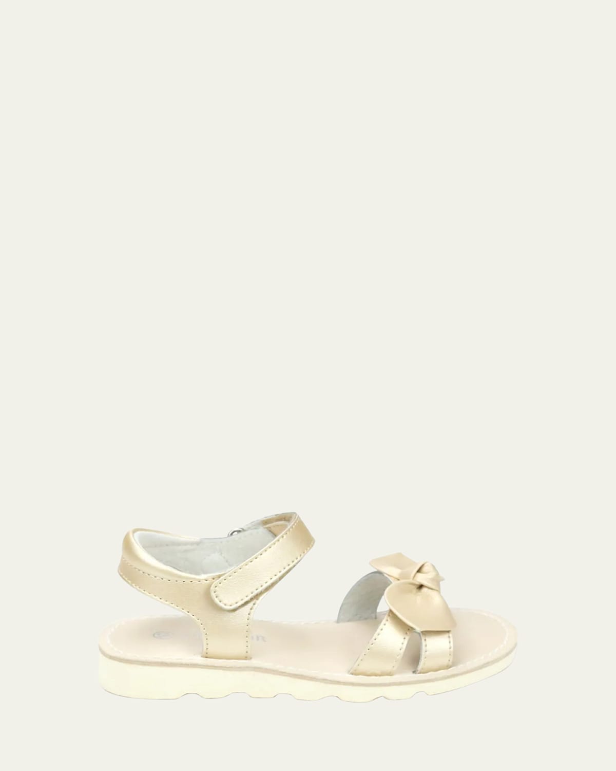 L'amour Shoes Girl's Leigh Knotted Bow Sandals, Baby/toddlers/kids In Champagne