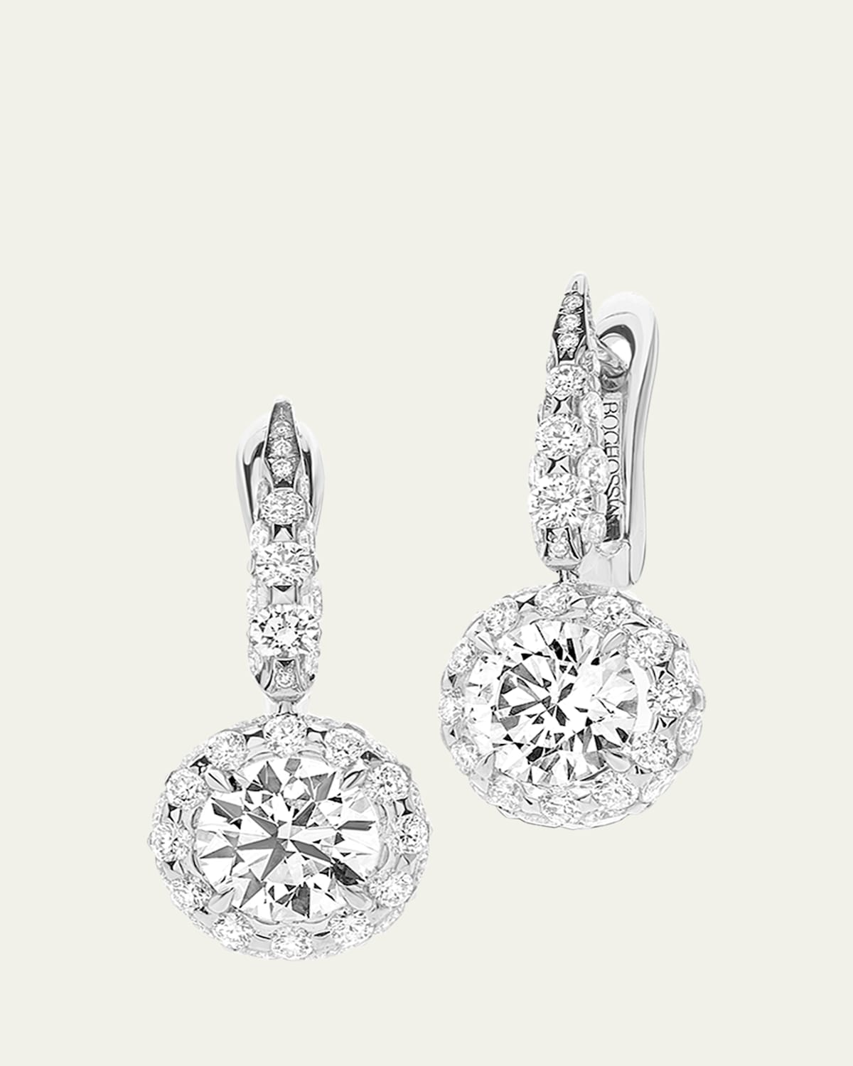 Boghossian 18k White Gold Merveilles Crown Earrings with Diamonds