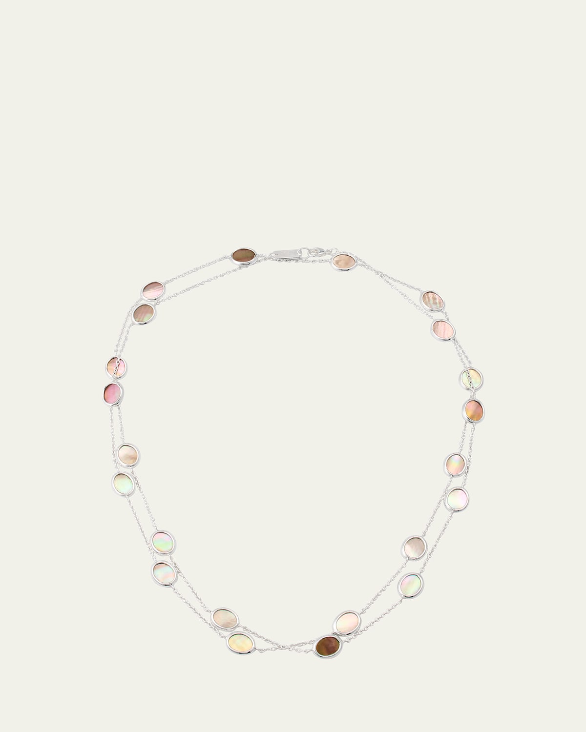 Sterling Silver Polished Rock Candy Long Confetti Necklace