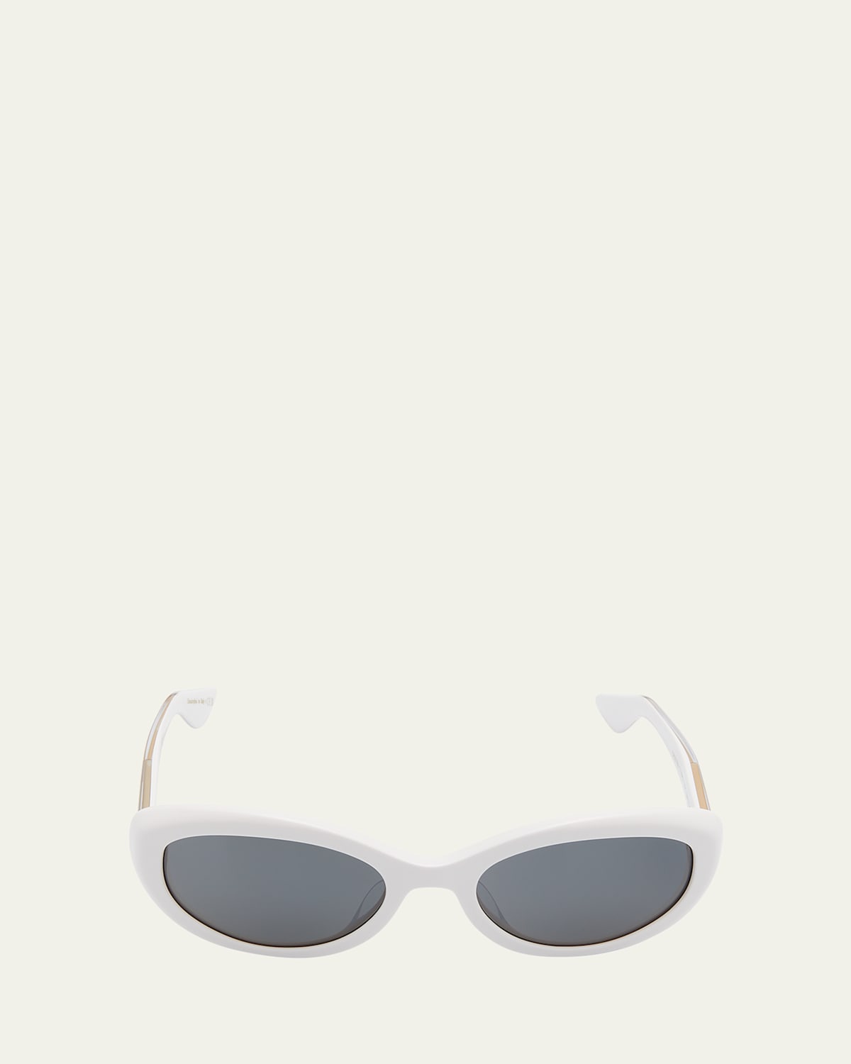 1979C White Acetate Oval Sunglasses