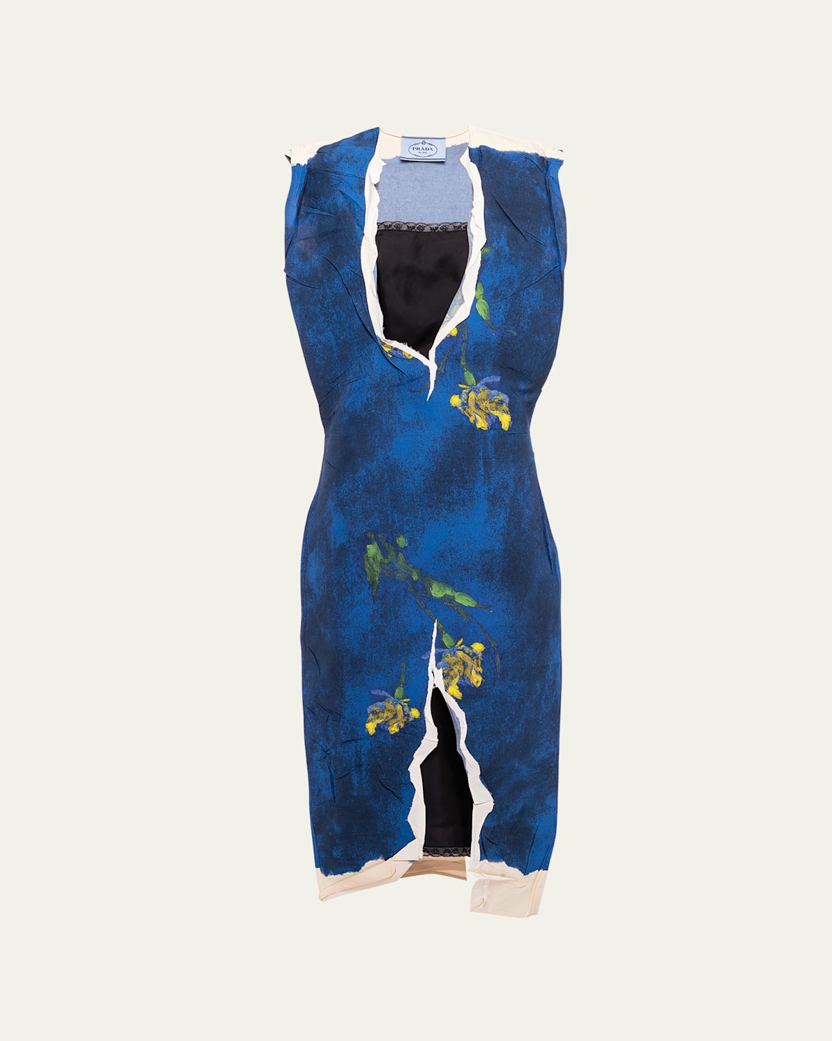 Prada Paper-based Printed Technical Fabric Dress