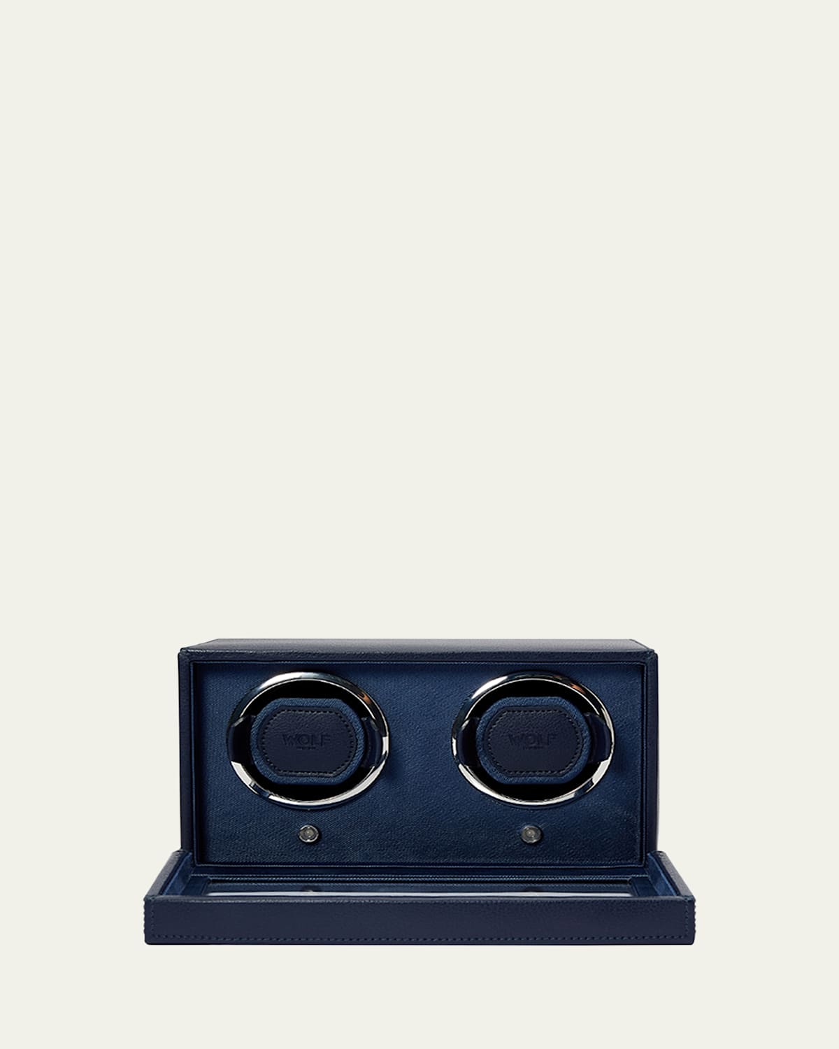 Wolf Cub Double Watch Winder With Cover In Navy