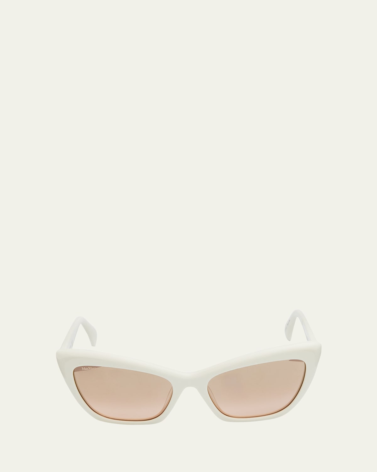 Max Mara Logo Acetate Cat-eye Sunglasses In White Brown