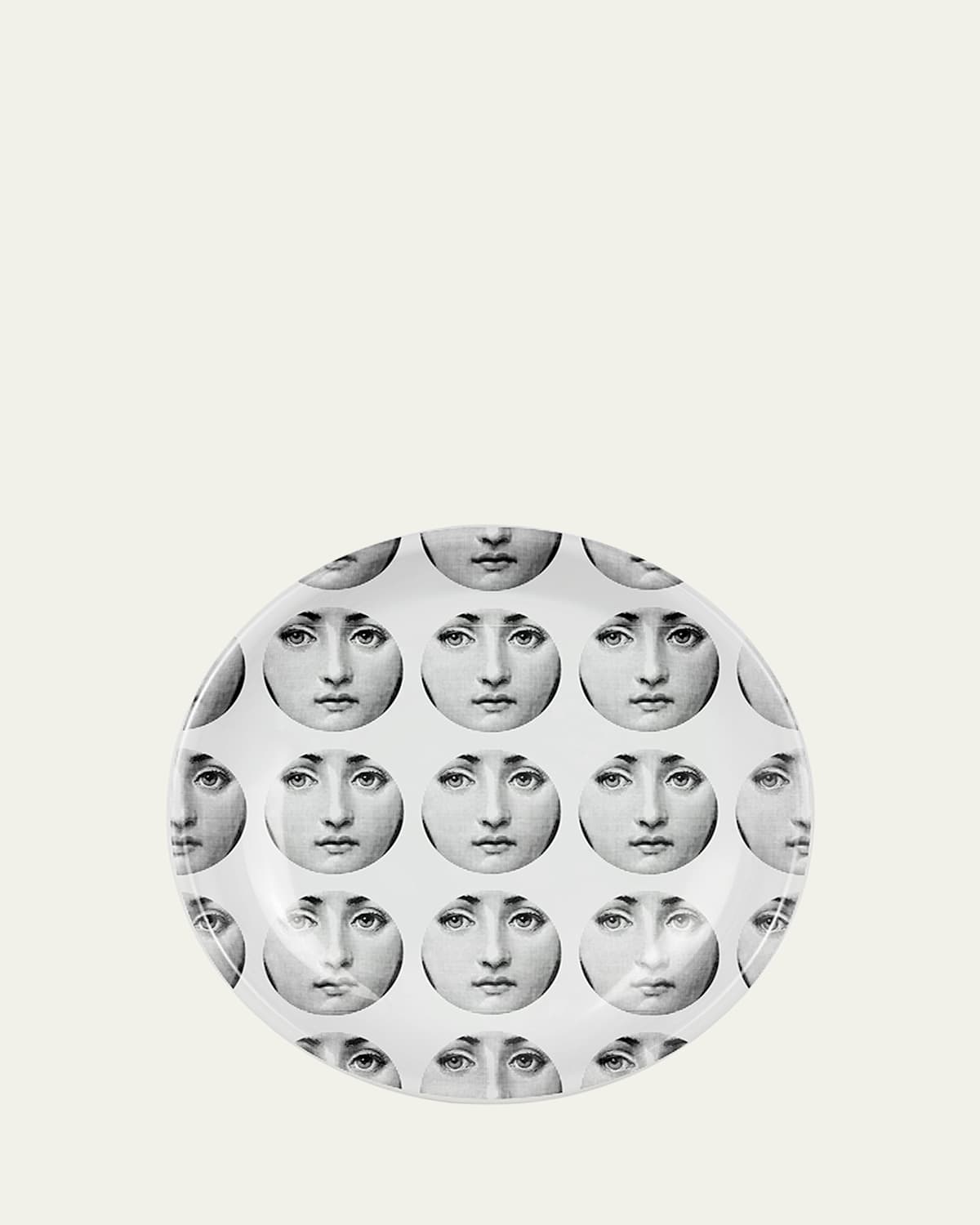 Fornasetti Round Ashtray Tema E Variazioni N.197 In Blackwhite