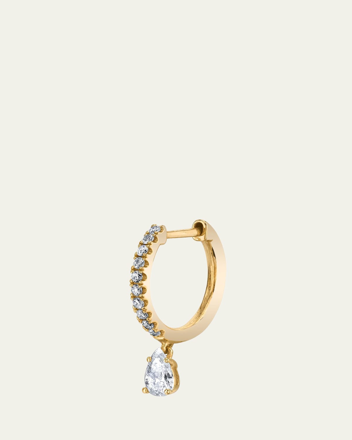 Anita Ko 18k Yellow Gold Pear-Diamond Hoop Earrings