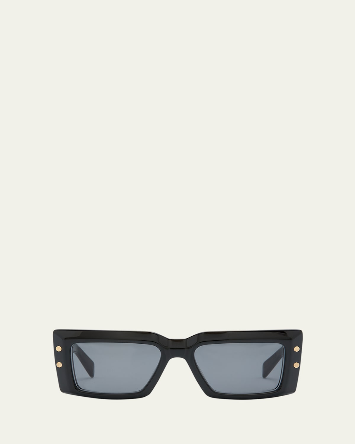 Imperial Black Acetate & Titanium Rectangle Sunglasses