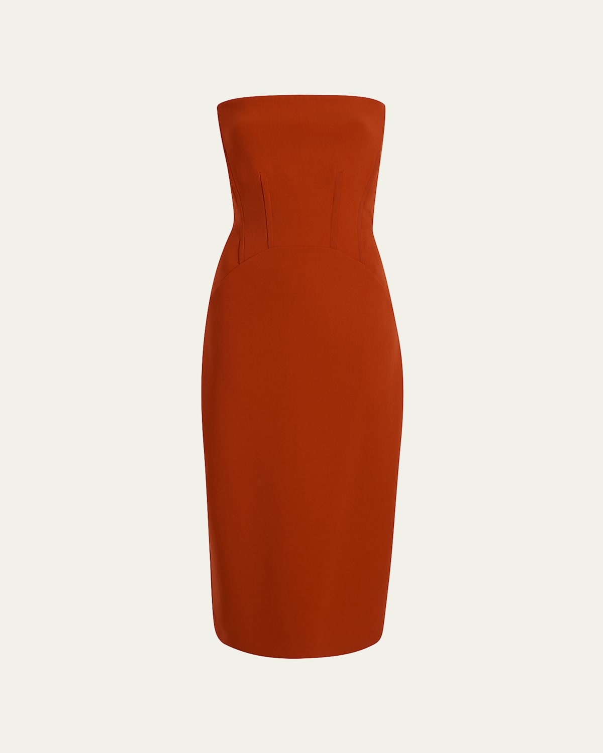 Another Tomorrow Doppio Structured Wool Midi Dress In Brown