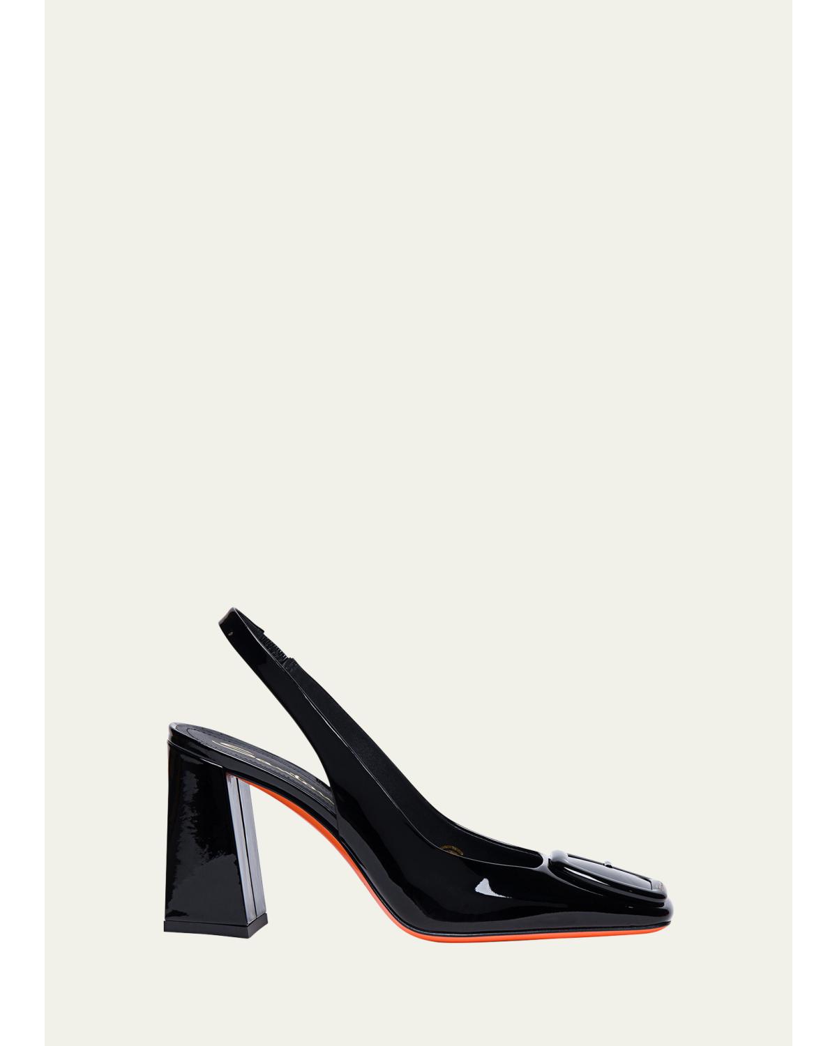 Peaches Patent Buckle Slingback