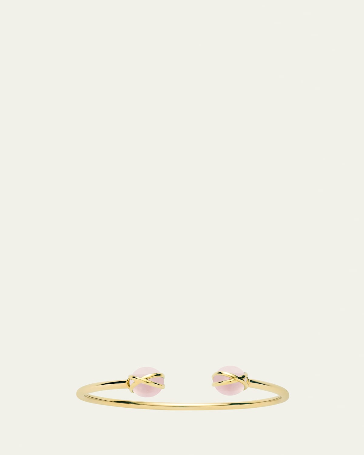 Prisma 18k Gold Bangle Bracelet with Rose Quartz