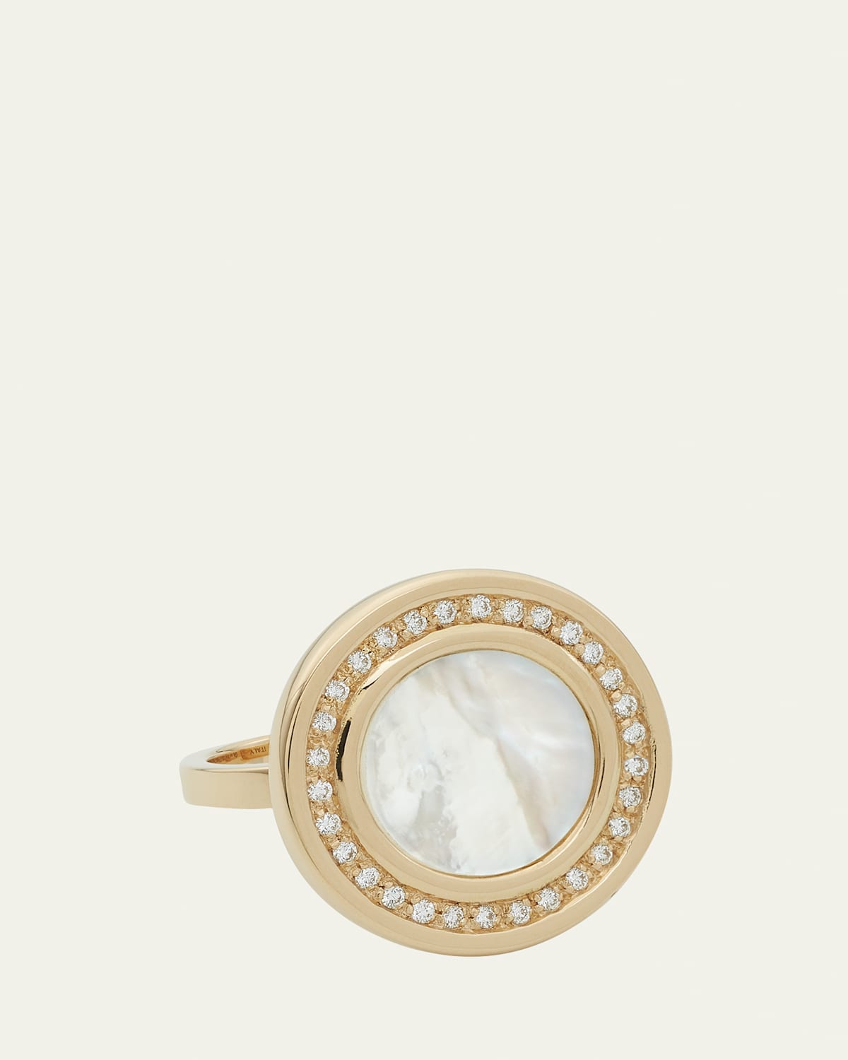 L. Klein 18K Gold Toscana Mother-of-Pearl and Diamond Ring