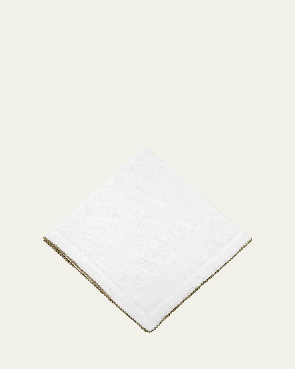 Tina Chen Designs Picot Edge White & Green Napkin In Whitesafari