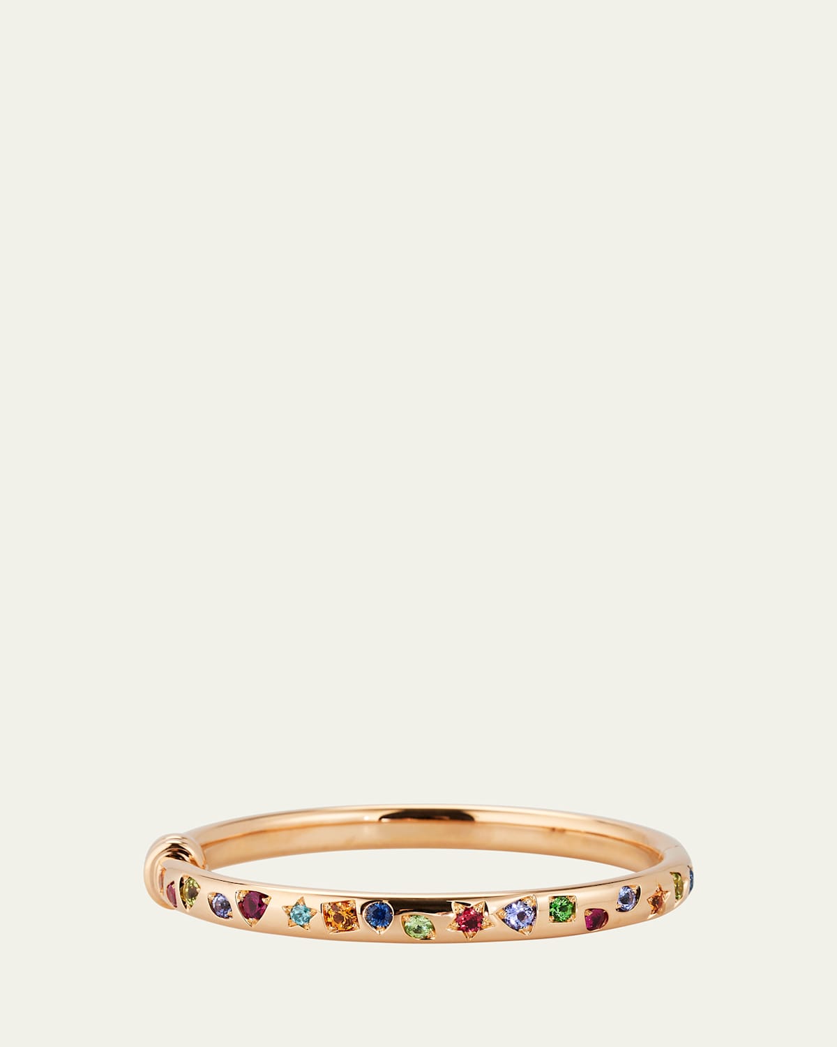 18K Rose Gold Iconica Bangle Bracelet With Various Stones
