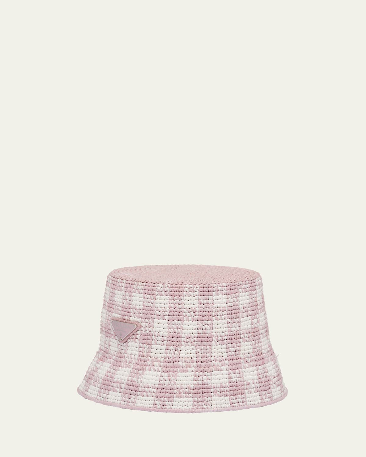Prada Logo Raffia Bucket Hat In F0e18 Alabastro