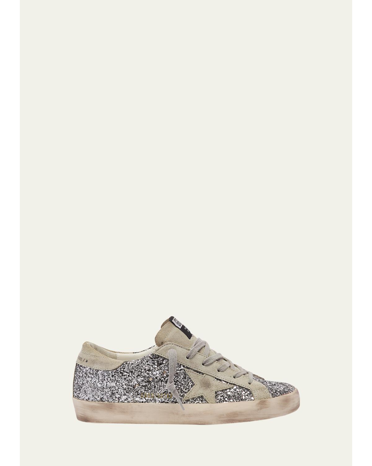 Superstar Suede Glitter Low-Top Sneakers