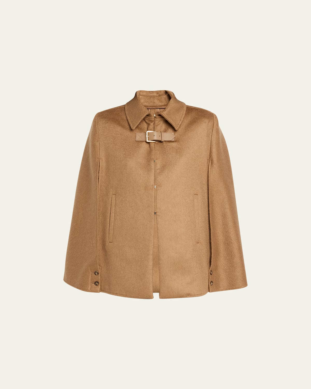 Max Mara Obliqua Structured Cashmere-blend Cape In Camel
