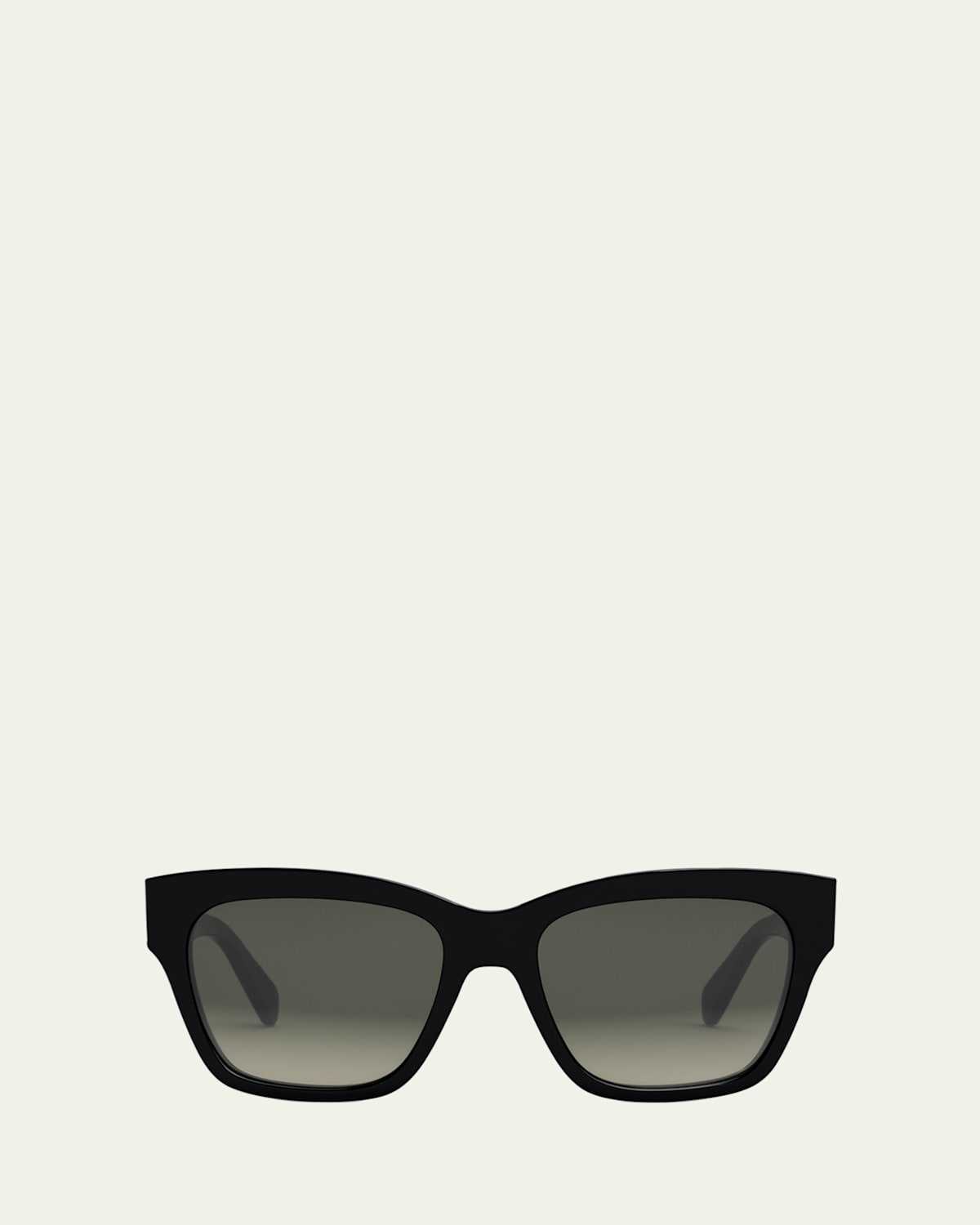 Celine Triomphe Square Acetate Sunglasses In Shiny Black Gradient Brown