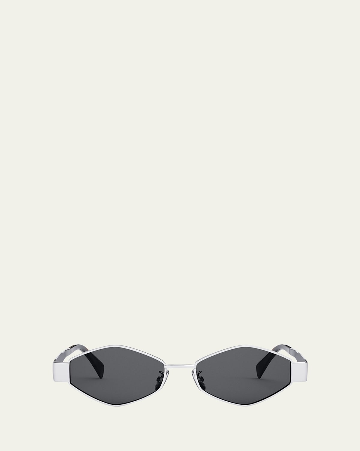 Celine Cl40254u 16a Metal Triomphe 16a Silver Sunglasses In Shiny Palladium Smoke