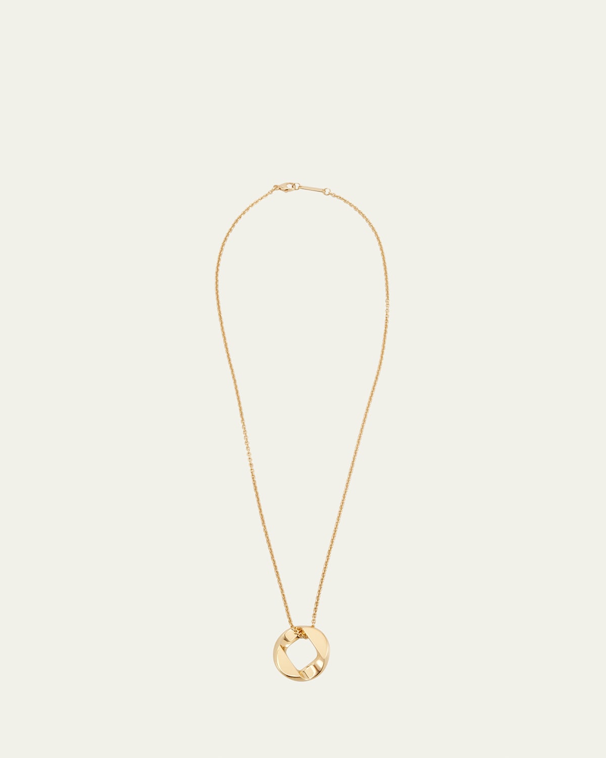 18k Yellow Gold Curb Link Pendant Necklace