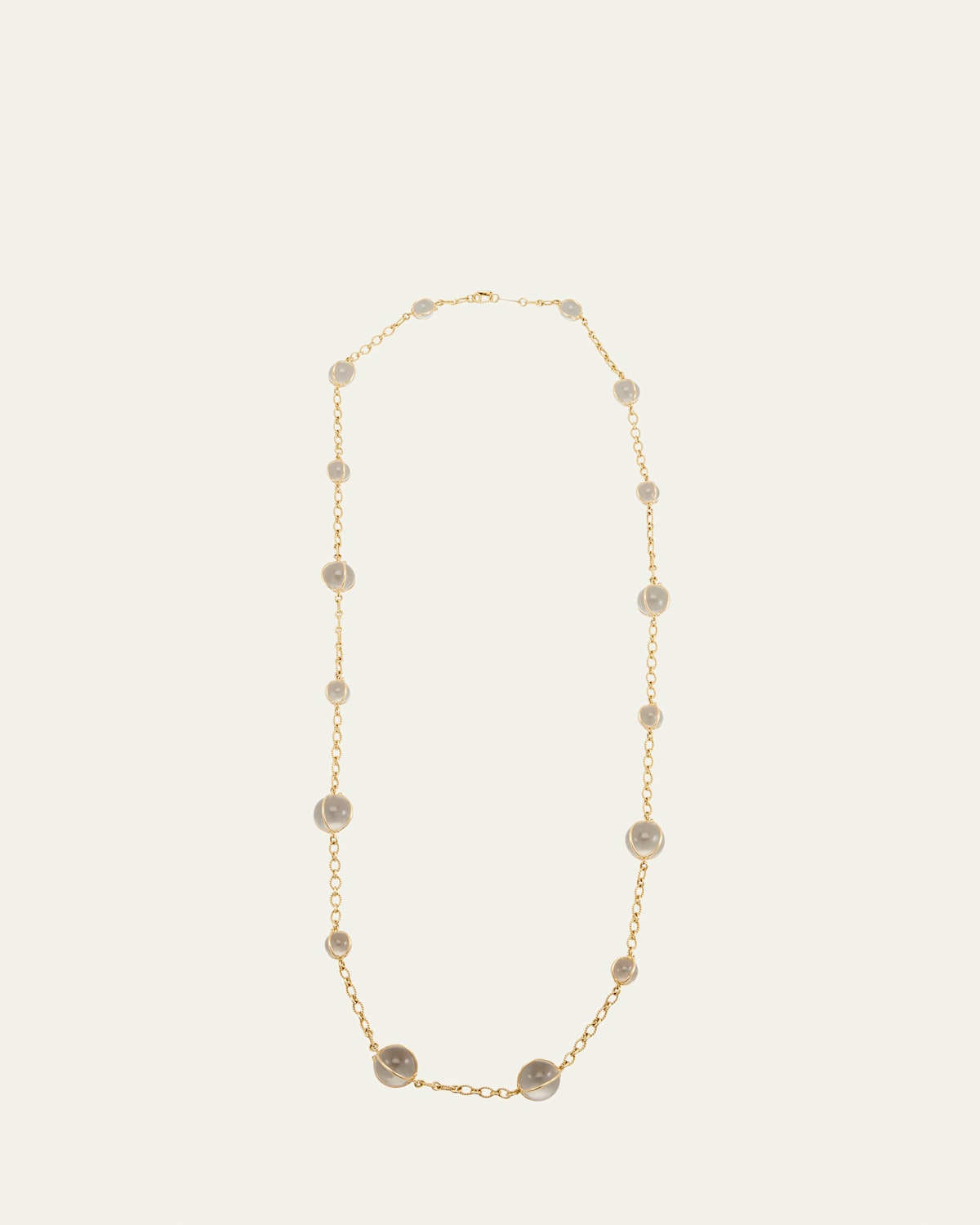 18k Yellow Gold Rock Crystal Bubbles Necklace