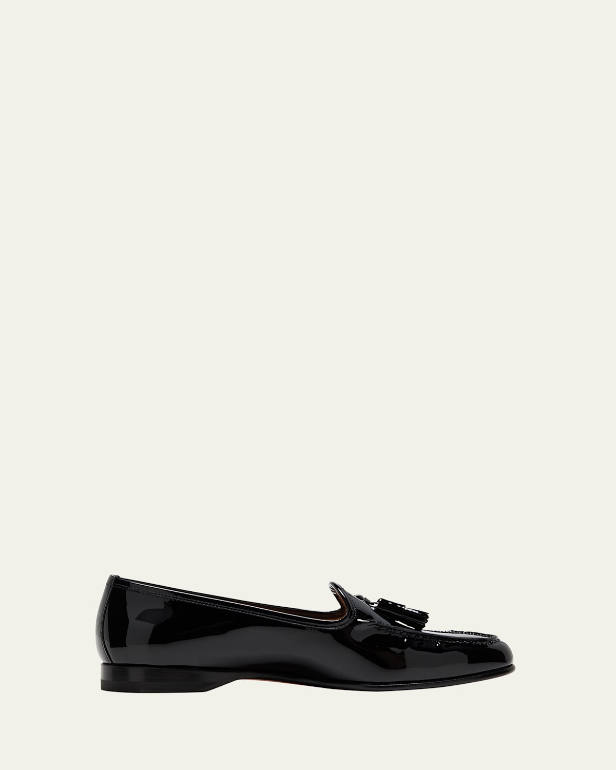 Santoni Andrea Patent Tassel Loafers In Black