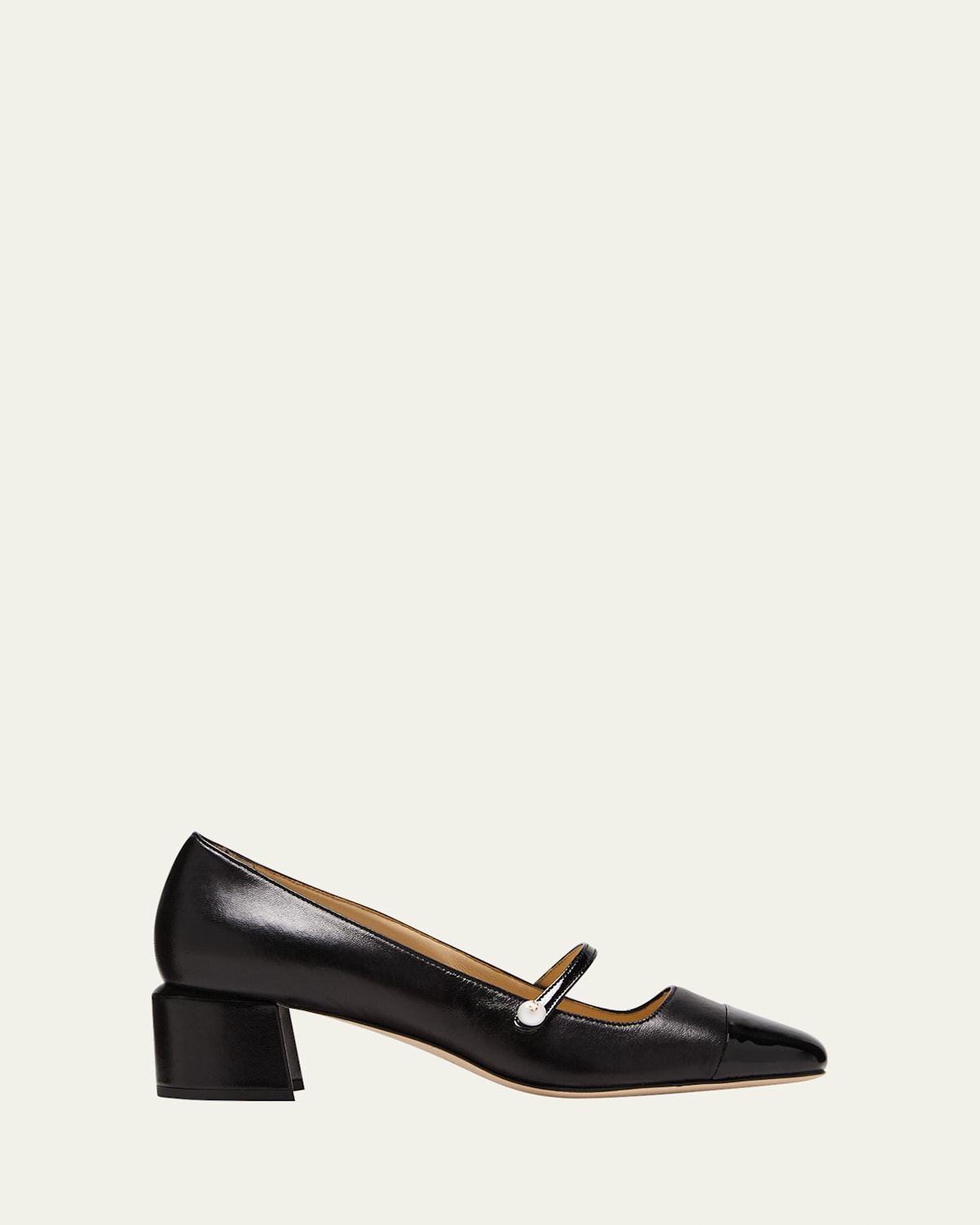Jimmy Choo 'elisa 45' Black Pumps With Pearl Detail In Black