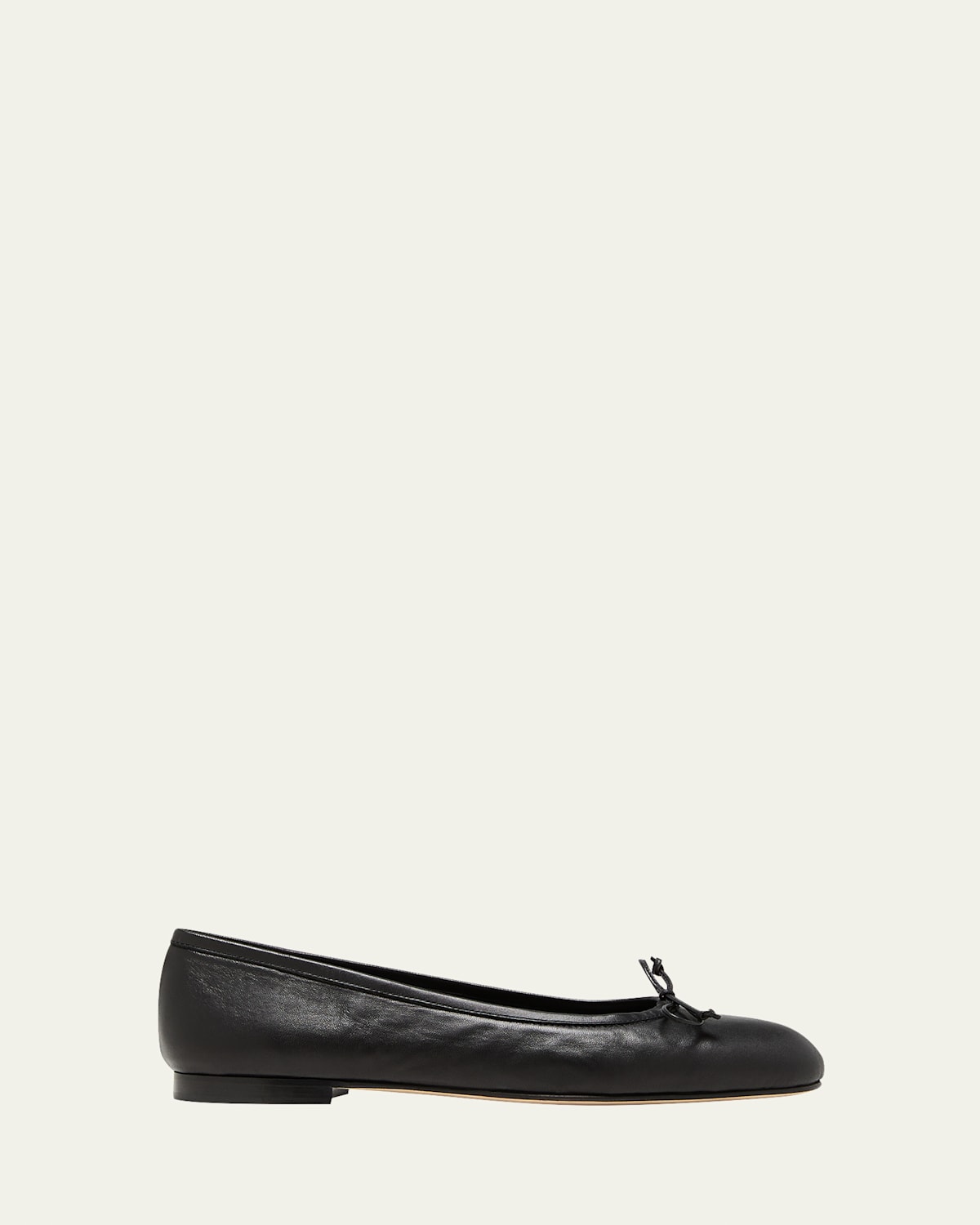Manolo Blahnik Veralli Leather Ballet Flats In Black