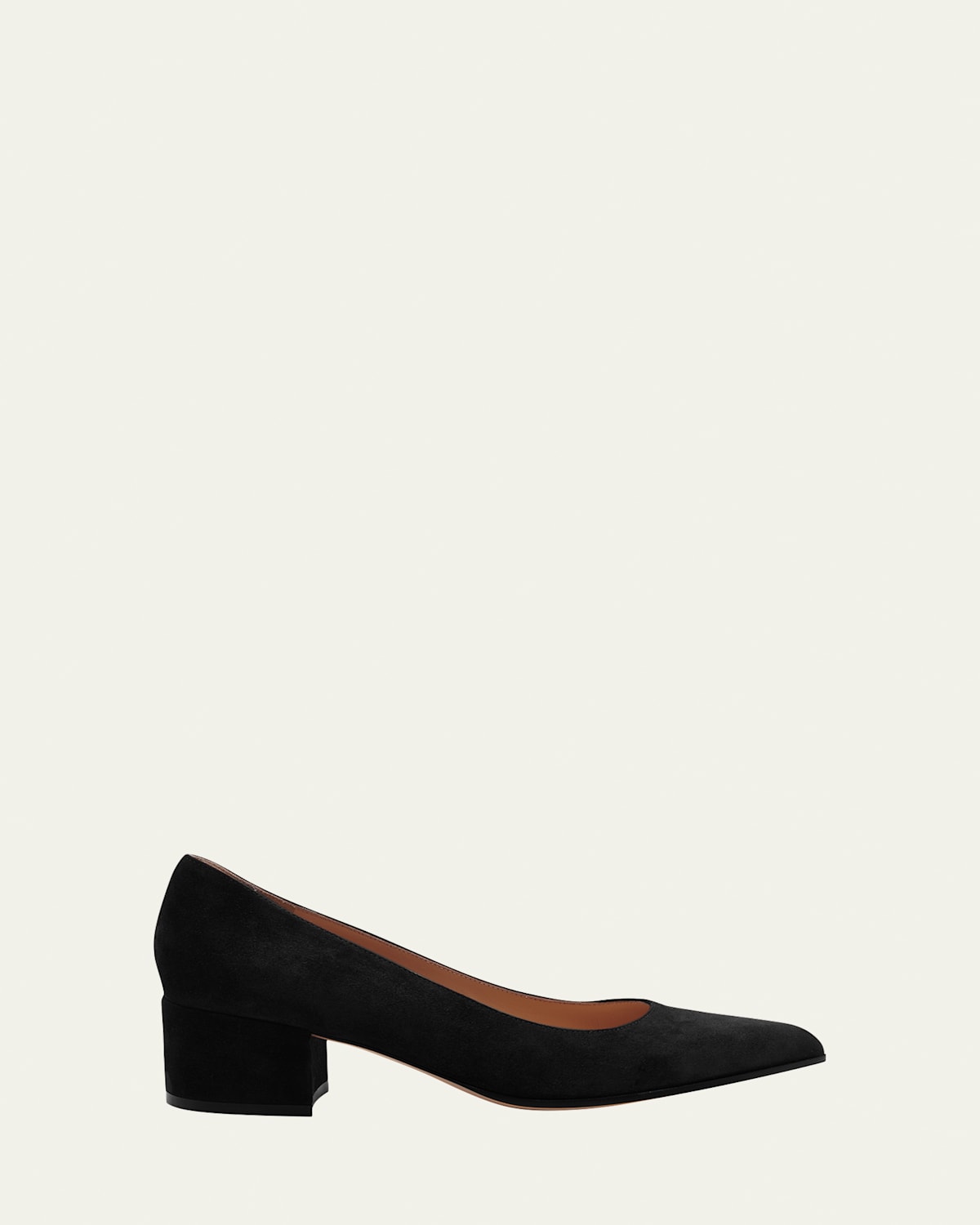 Gianvito Rossi Decollette Piper Pump In Soft Suede With Pointed Toe In Black