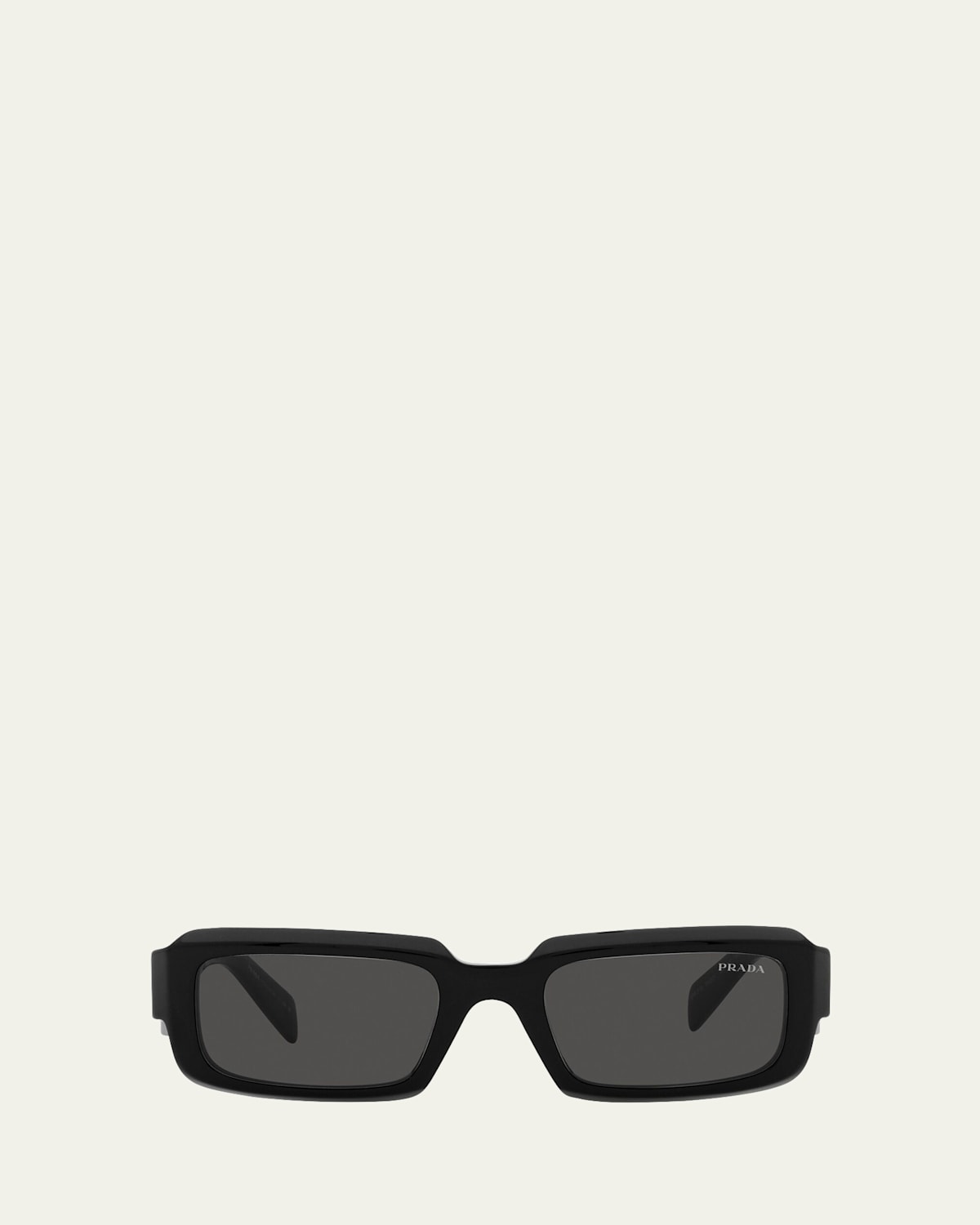 Prada Womens Black Pr 27zs Branded-arm Rectangle-frame Acetate Sunglasses In Black