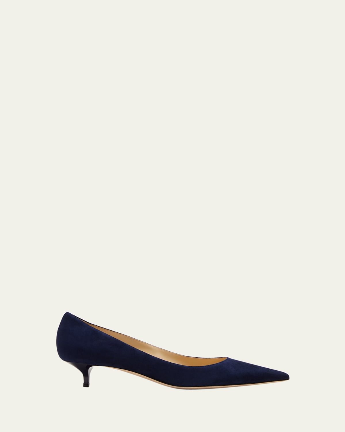 Jimmy Choo Amelia Suede Kitten-heel Pumps, Navy In Navy